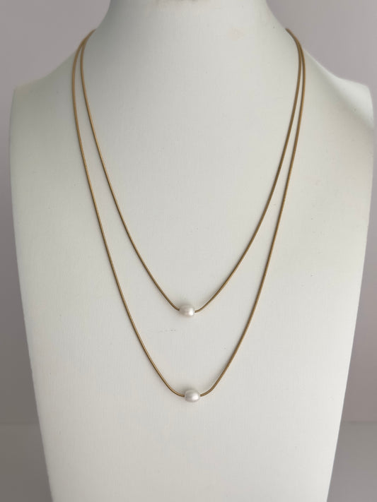 Double Pearl Necklace