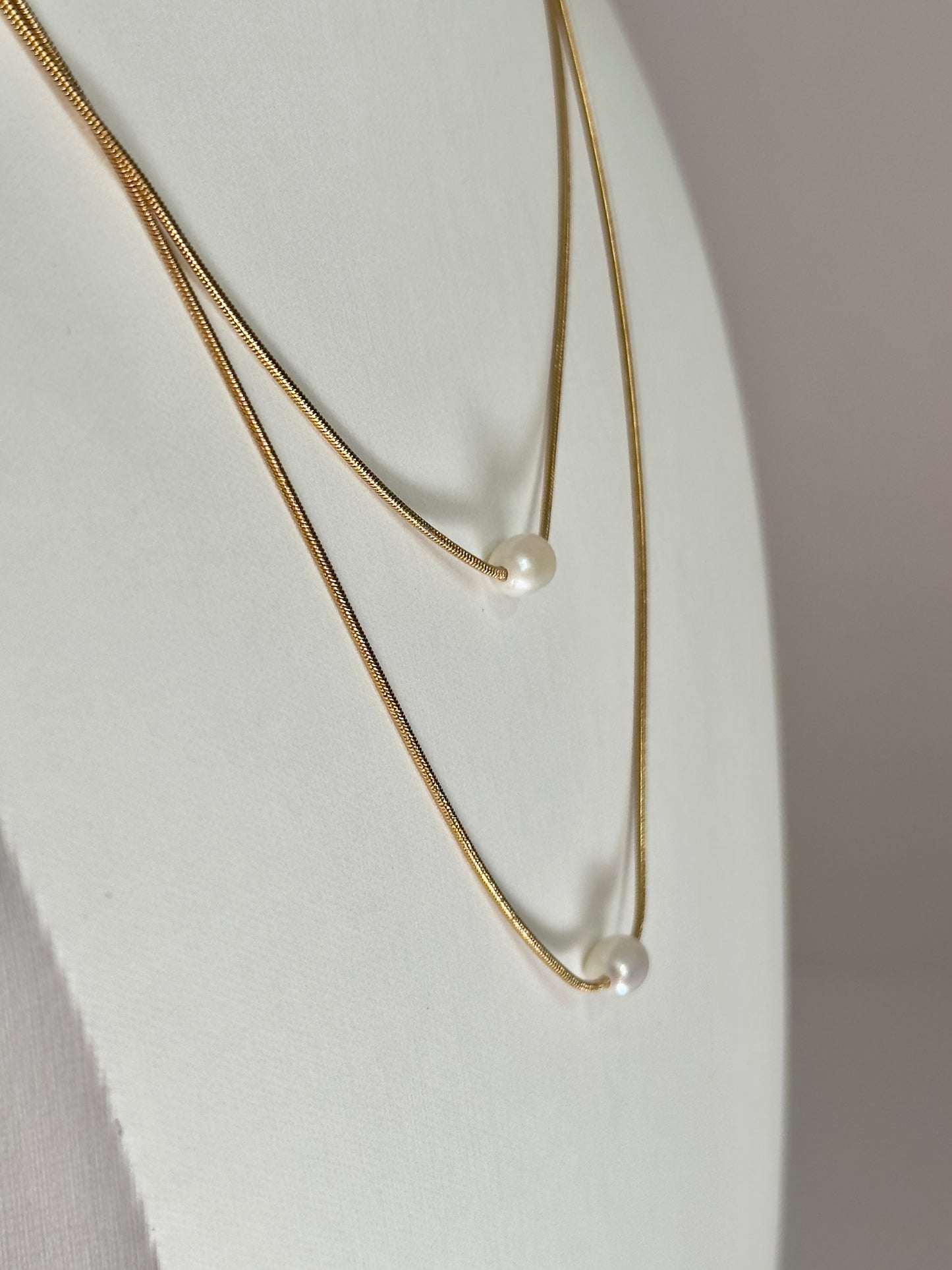 Double Pearl Necklace