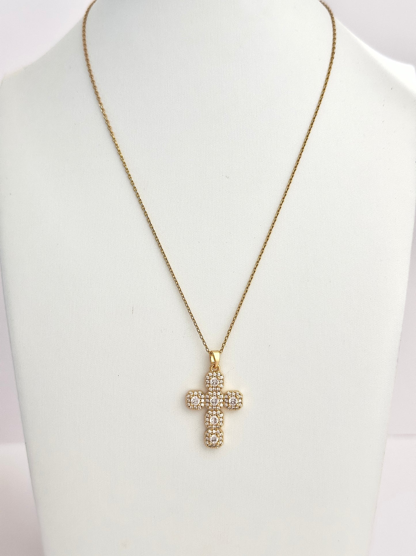 Gold Diamond Cross Necklace