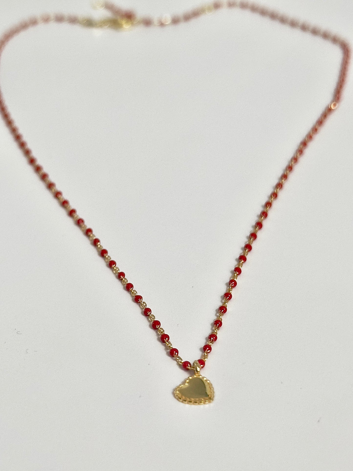 Delicate Red Beaded Necklace