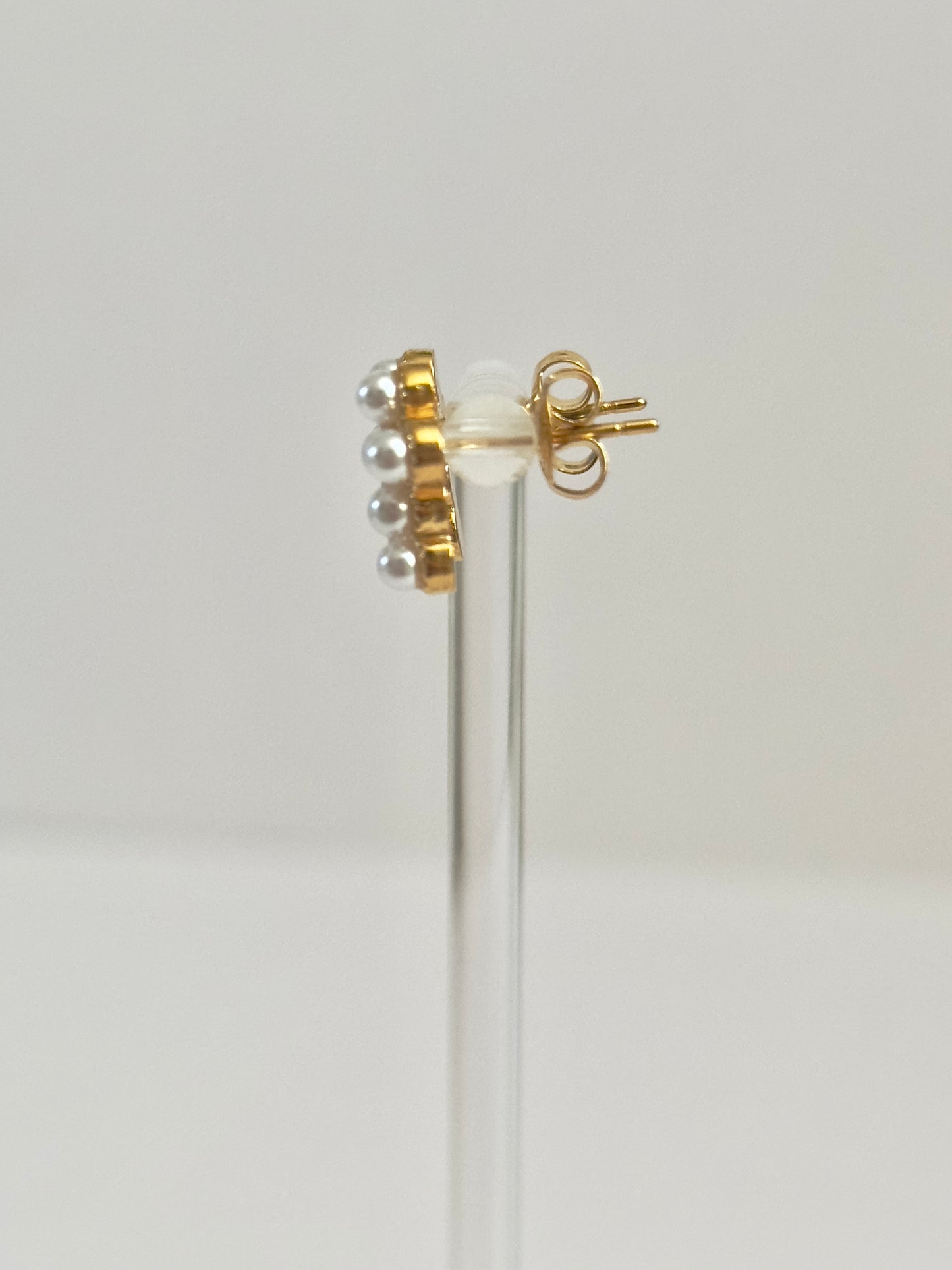 Mini Pearl Cross Studs