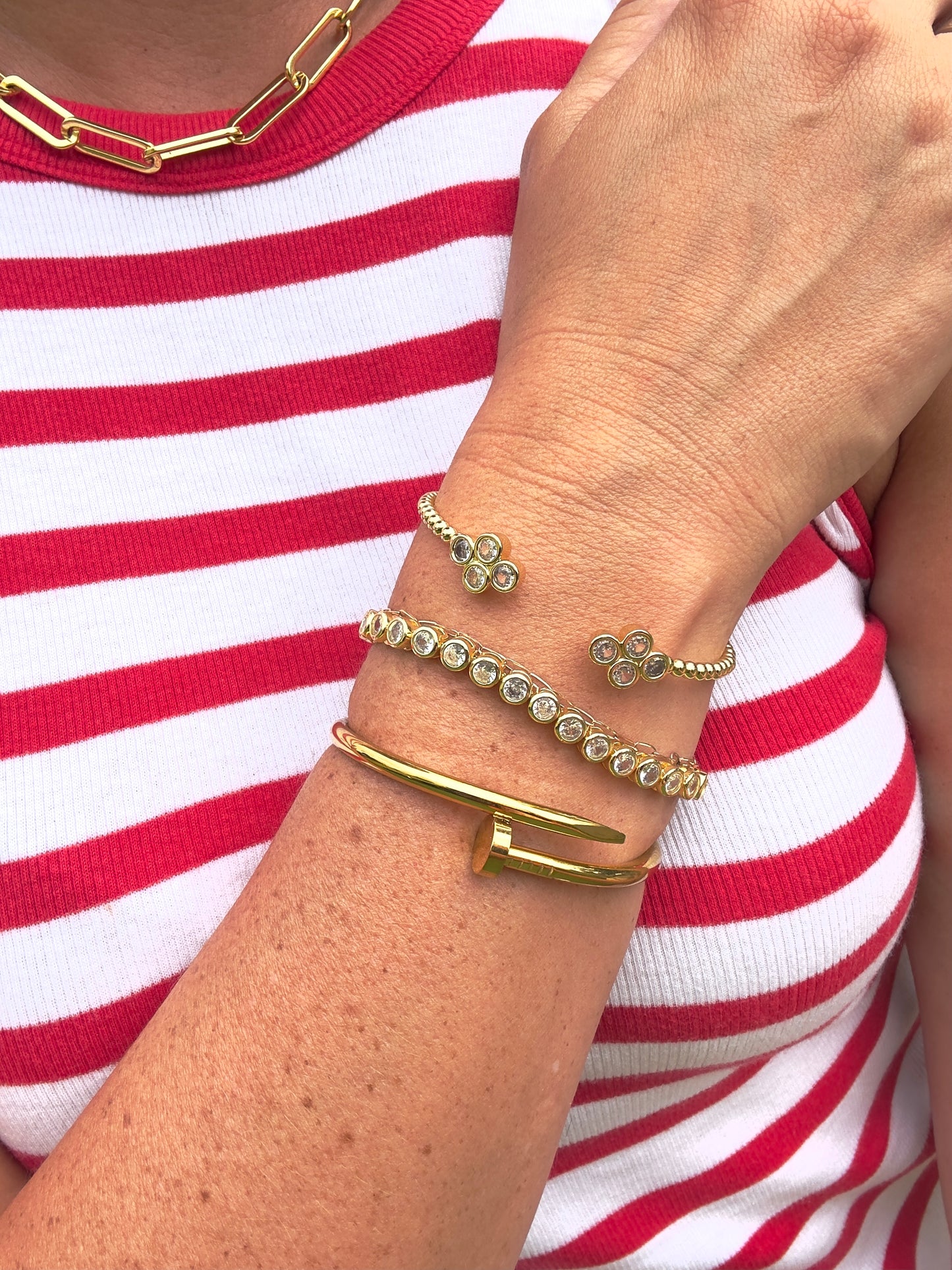 Bling Gold Flower Cuff