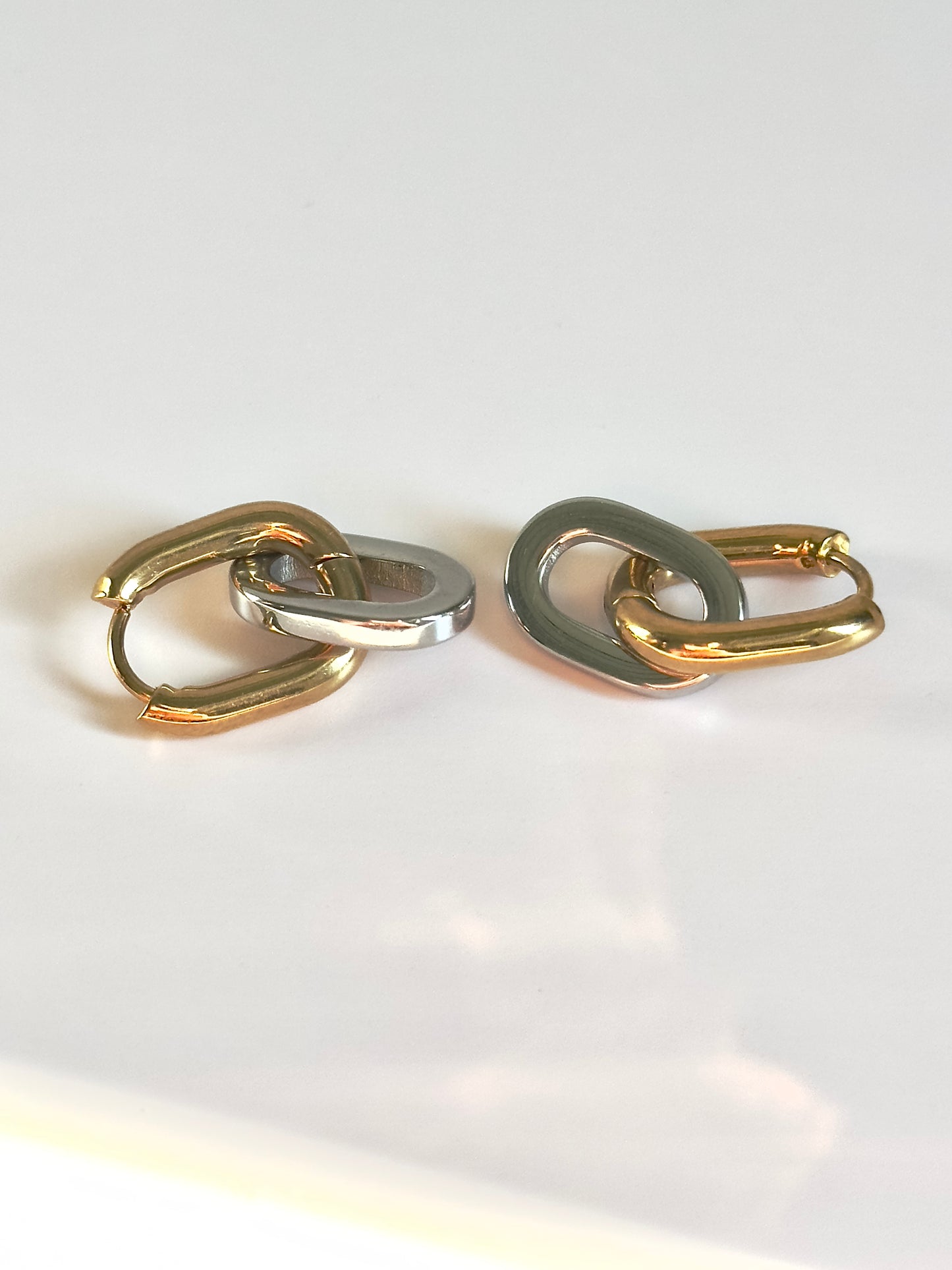 Mixed Link Hoop Earring