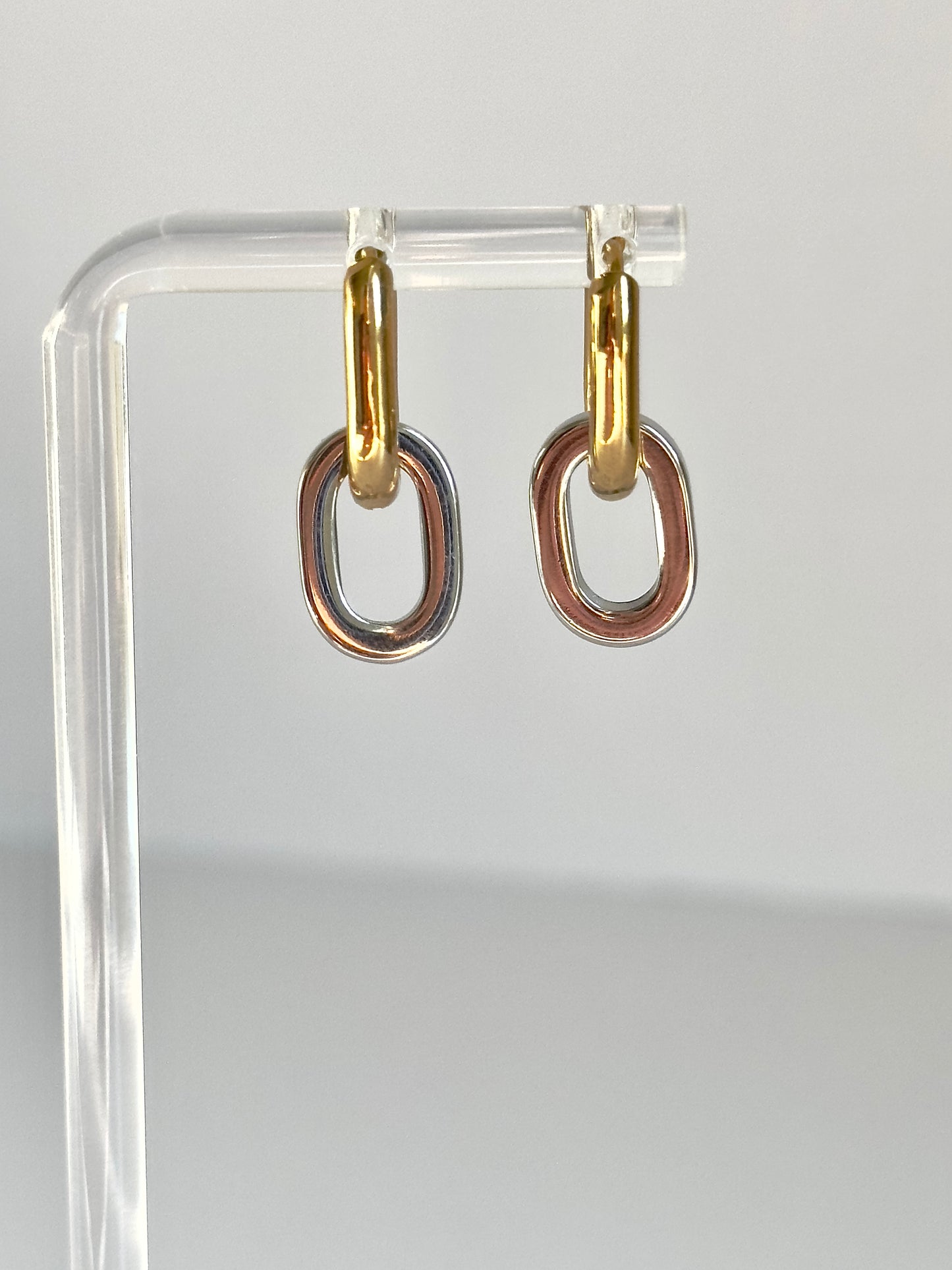 Mixed Link Hoop Earring