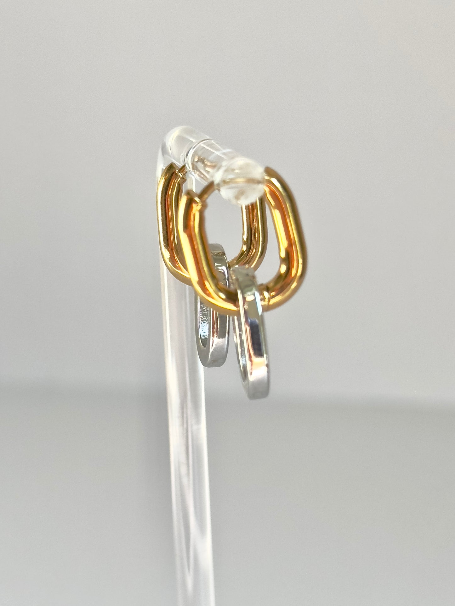 Mixed Link Hoop Earring