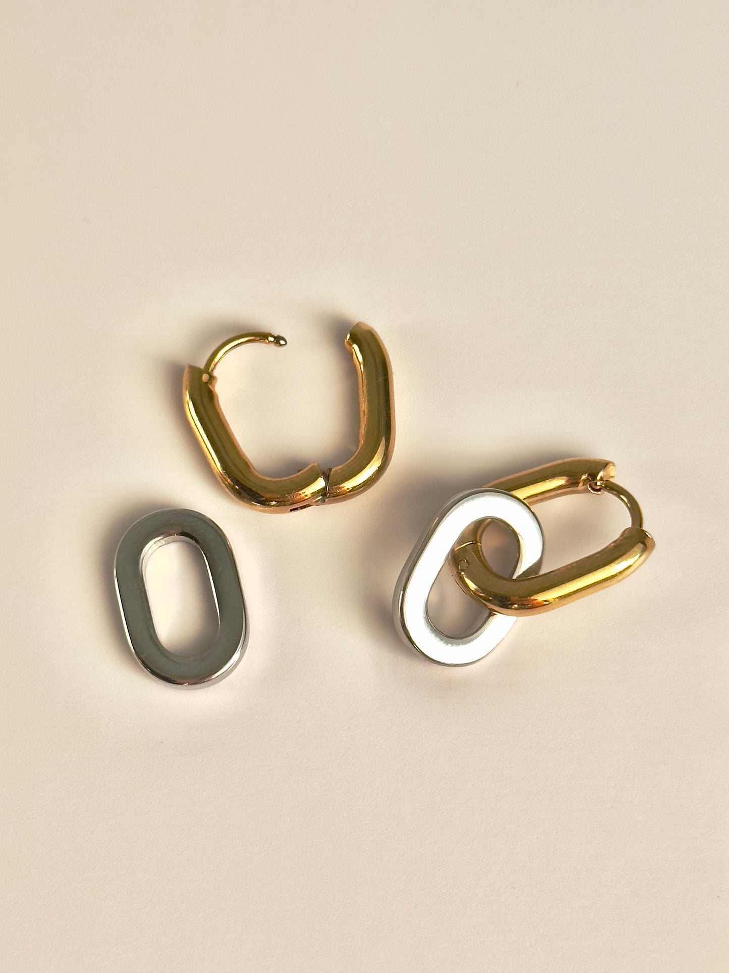 Mixed Link Hoop Earring