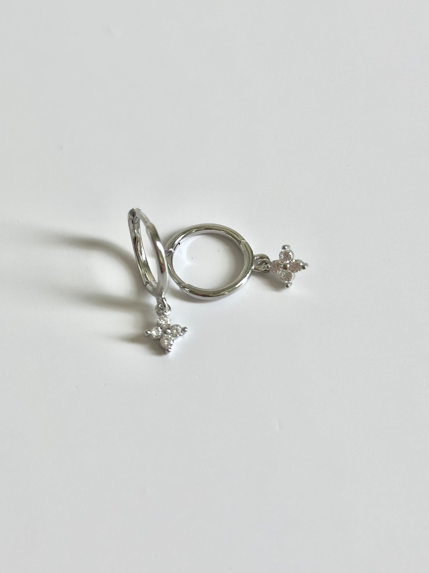 Dainty Silver Crystal Huggies