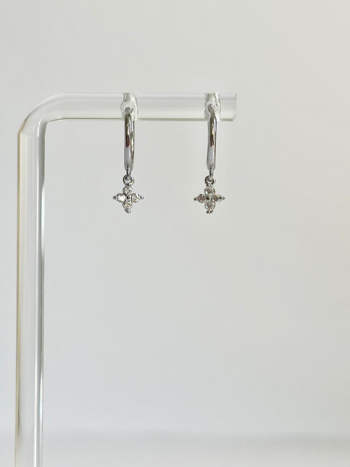 Dainty Silver Crystal Huggies