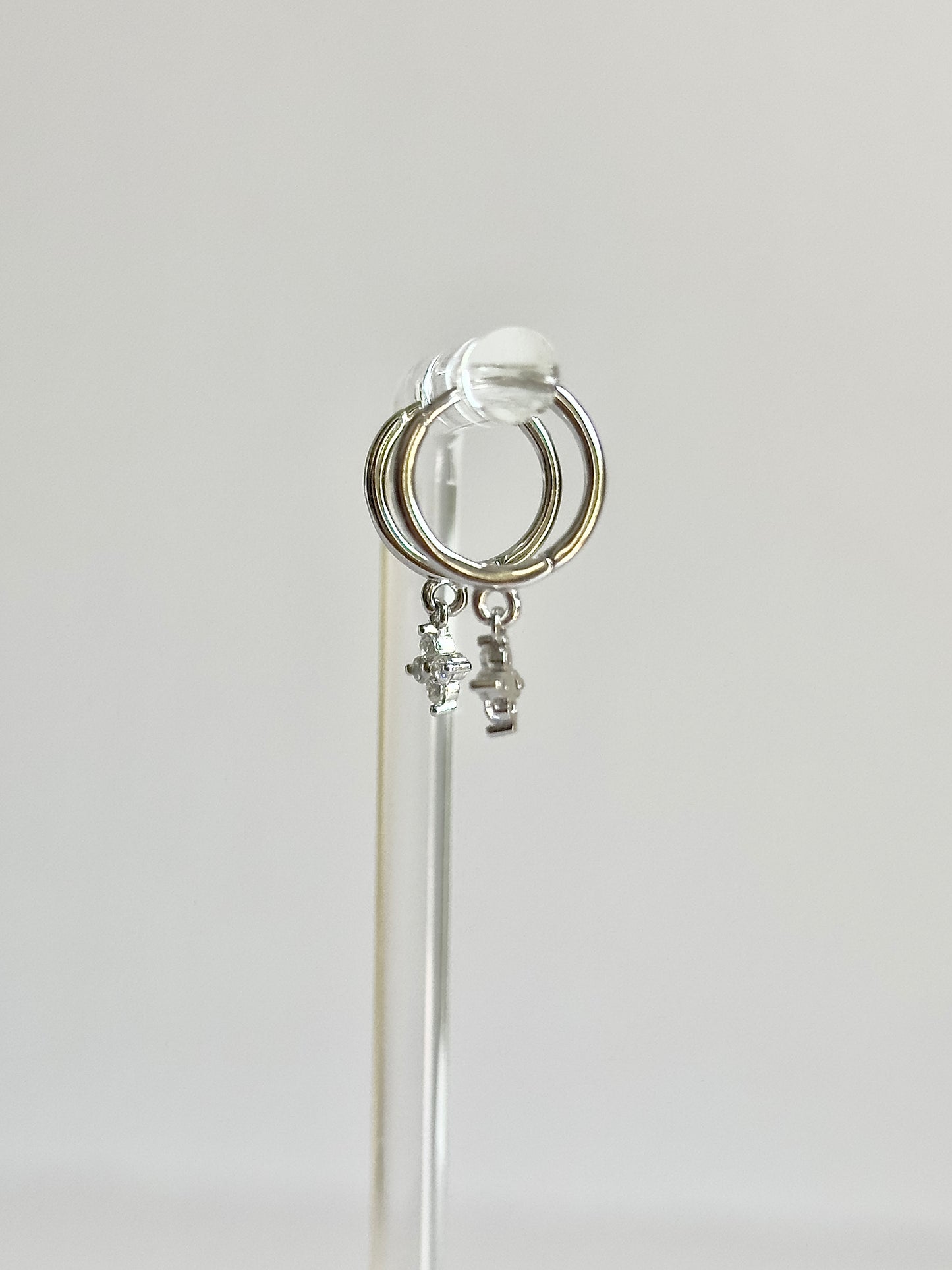 Dainty Silver Crystal Huggies