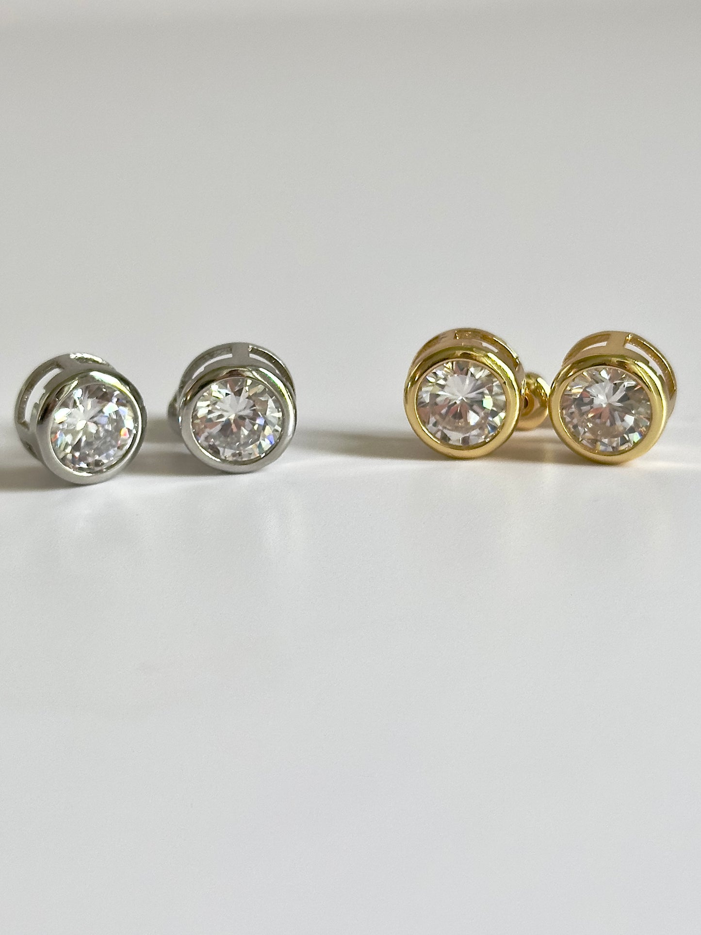 Bezel Silver Studs