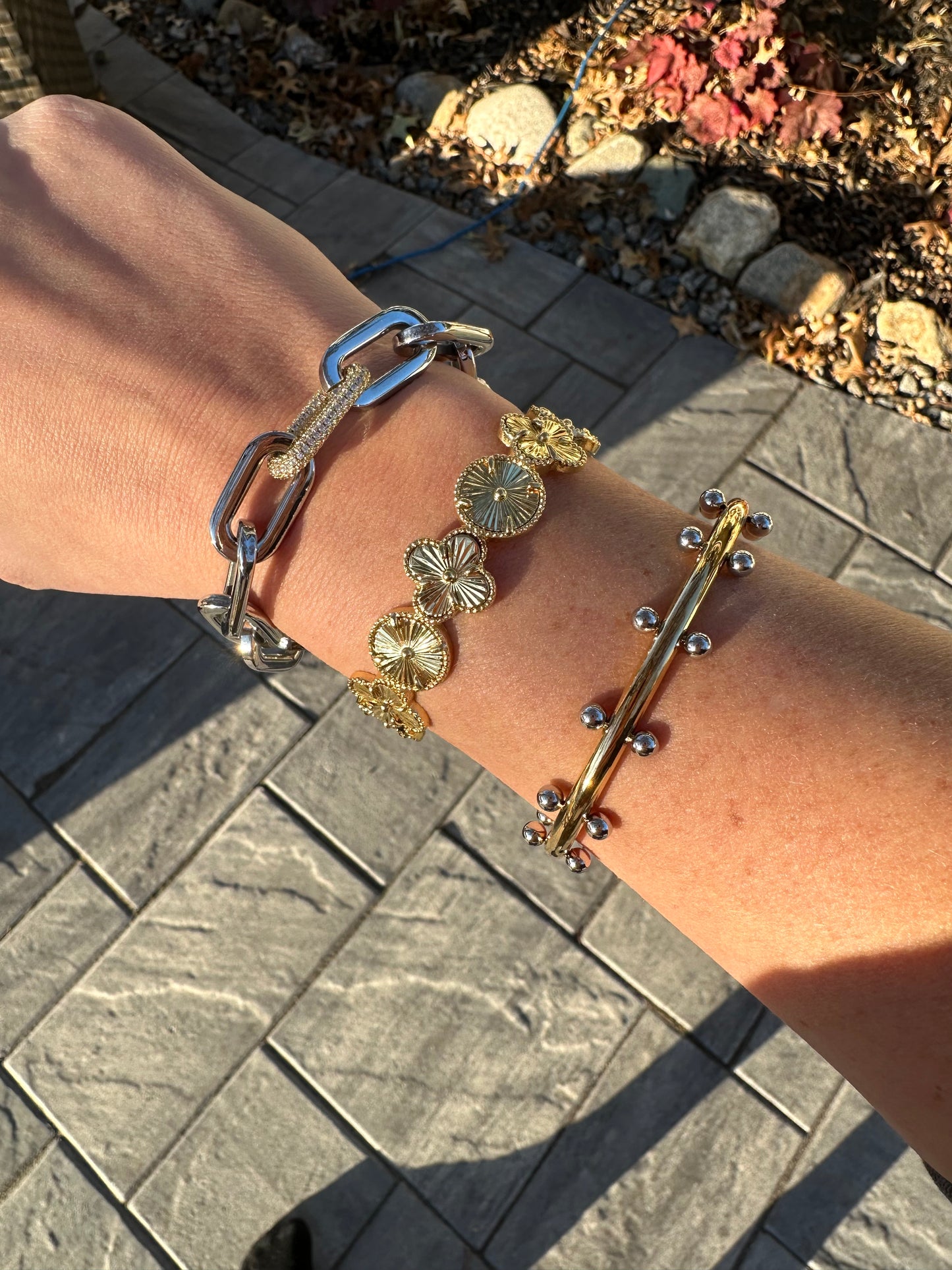 Cindy Gold Studded Cuff