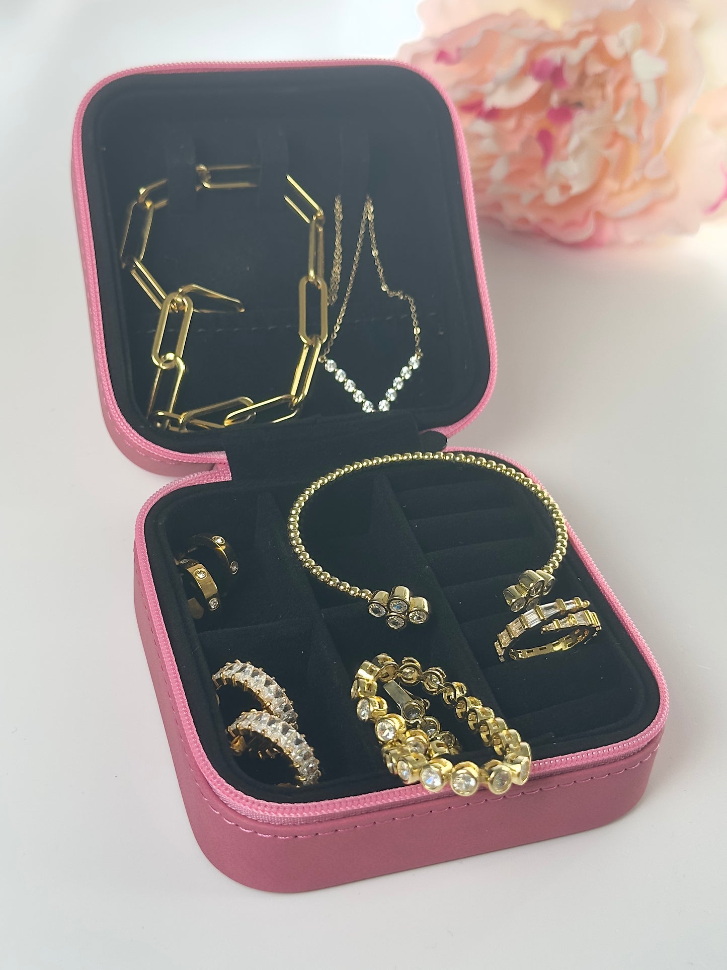 Teal Travel Jewelry Case