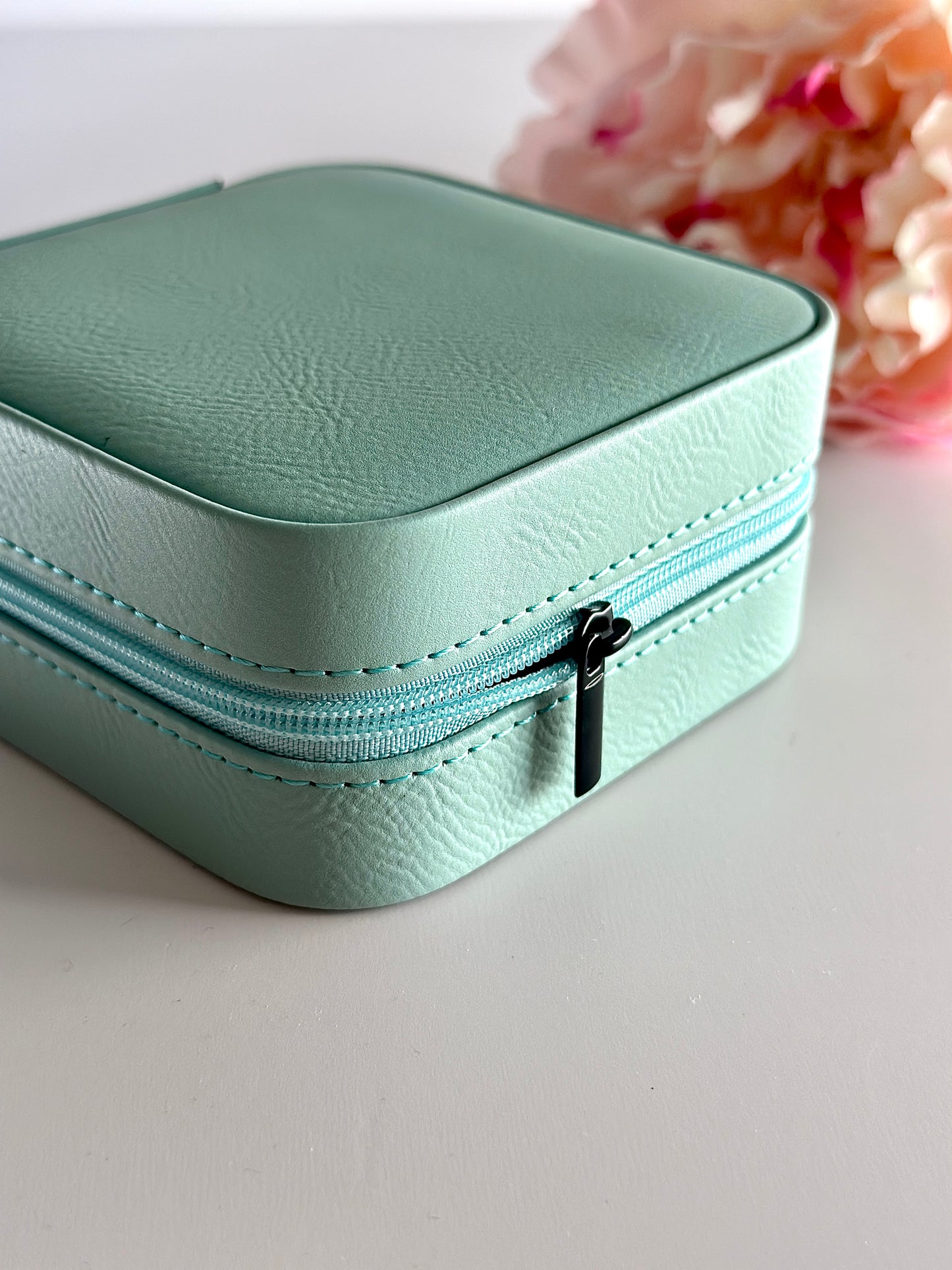 Teal Travel Jewelry Case