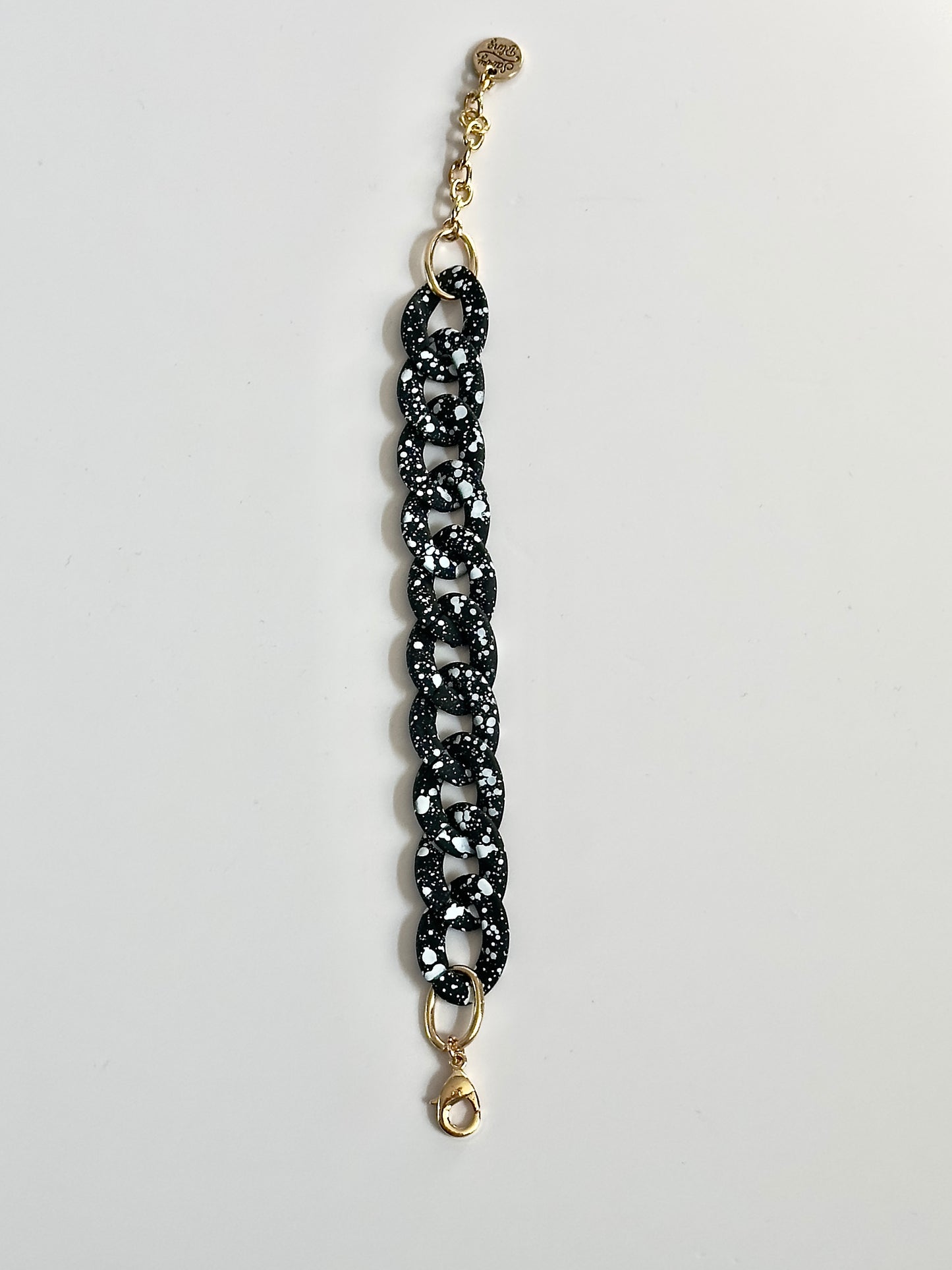 Matte BlackWhite Chain Bracelet