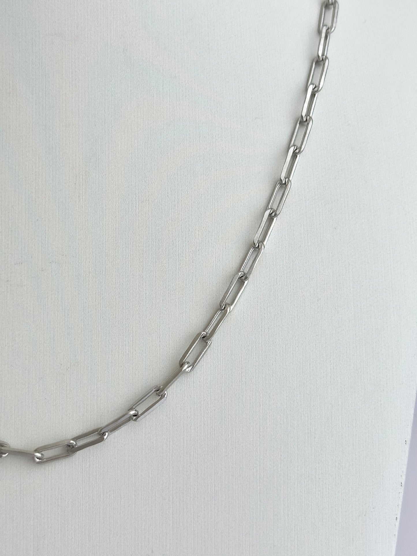 Paperclip Silver Chain Necklace