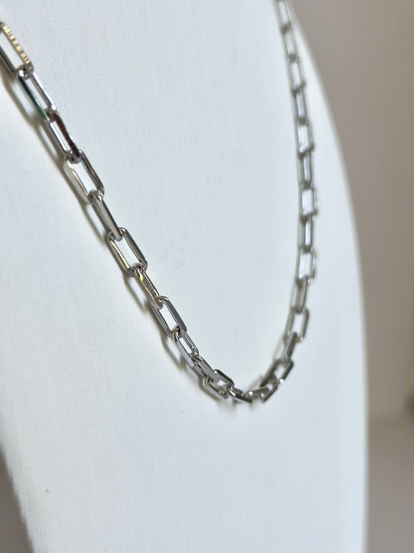 Paperclip Silver Chain Necklace