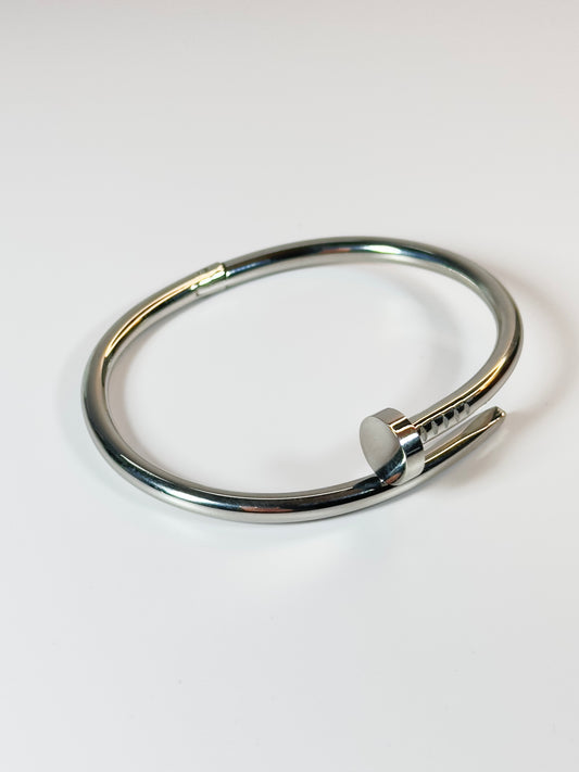Nail Cuff Silver Bracelet