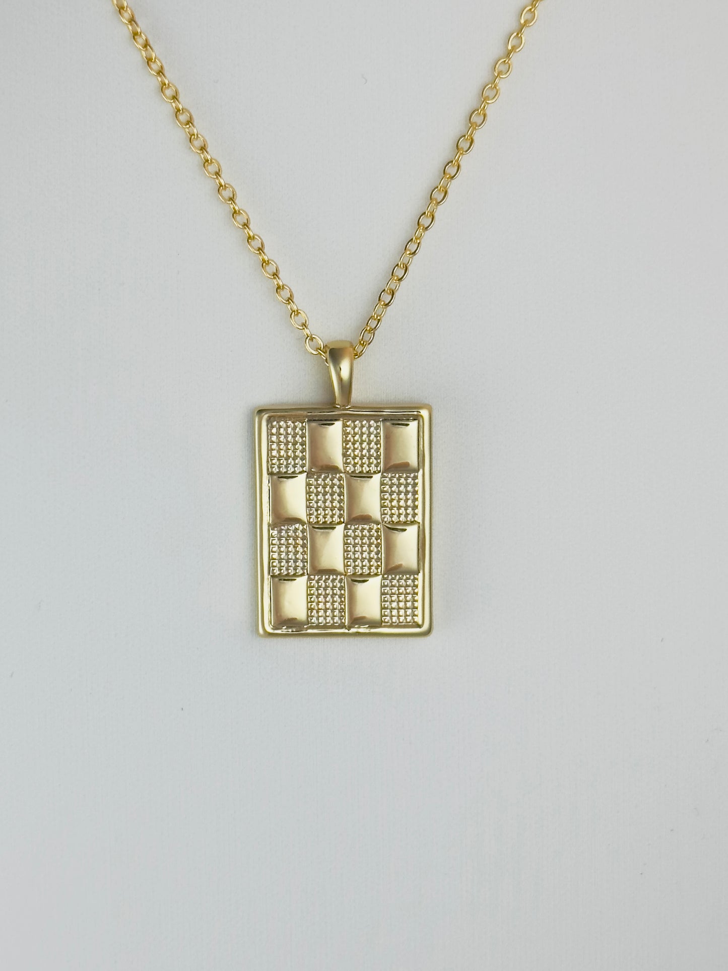 Checkered Gold Necklace