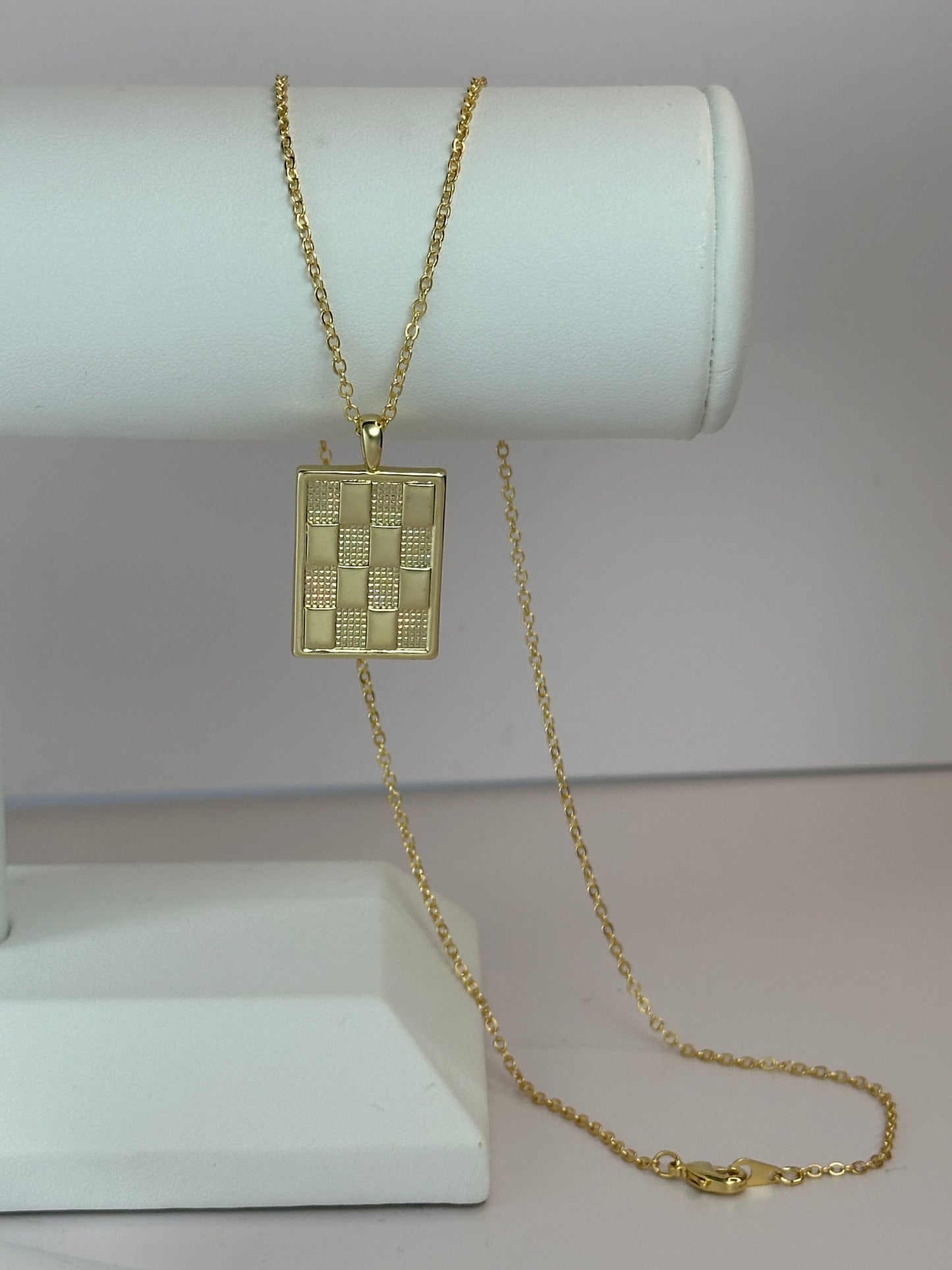 Checkered Gold Necklace
