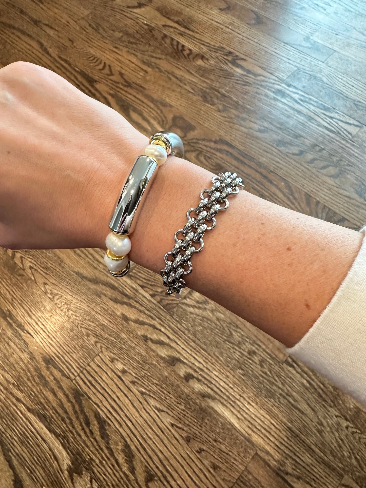 Silver Pearl Bracelet