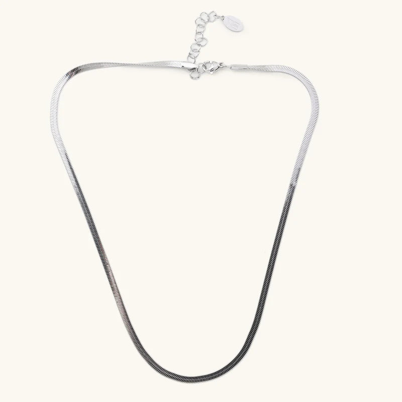 Silver Herringbone Necklace
