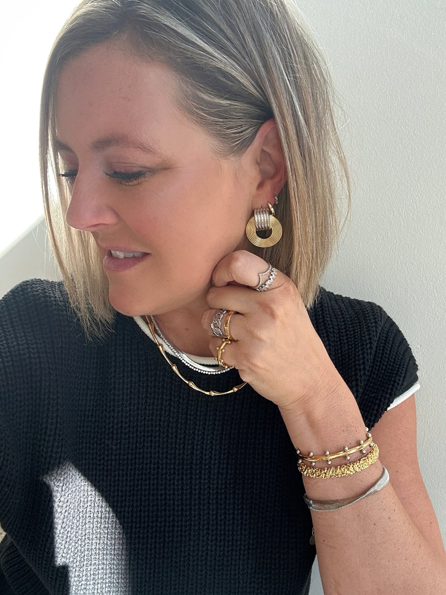 Cindy Gold Studded Cuff