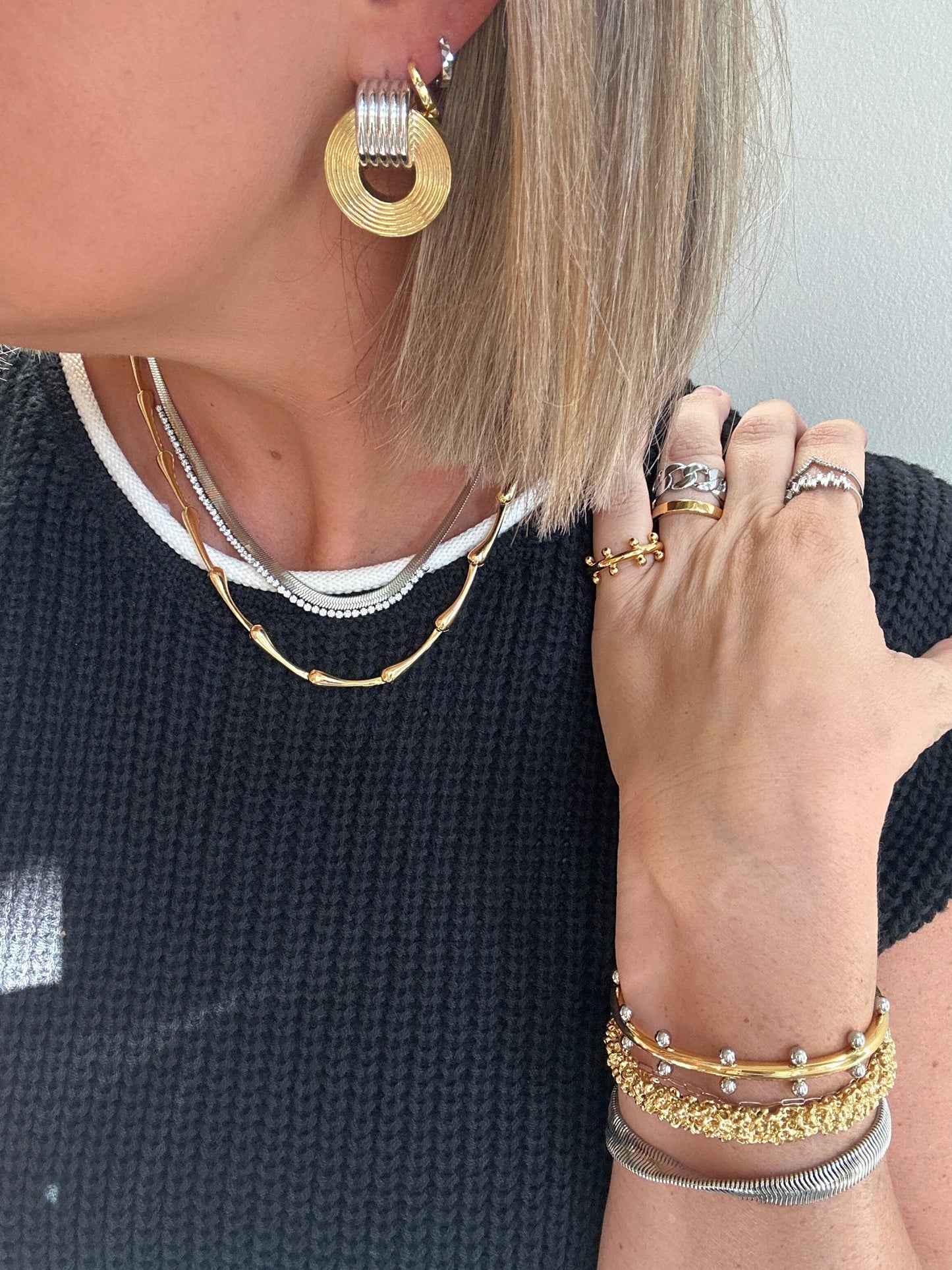 Cindy Gold Studded Cuff