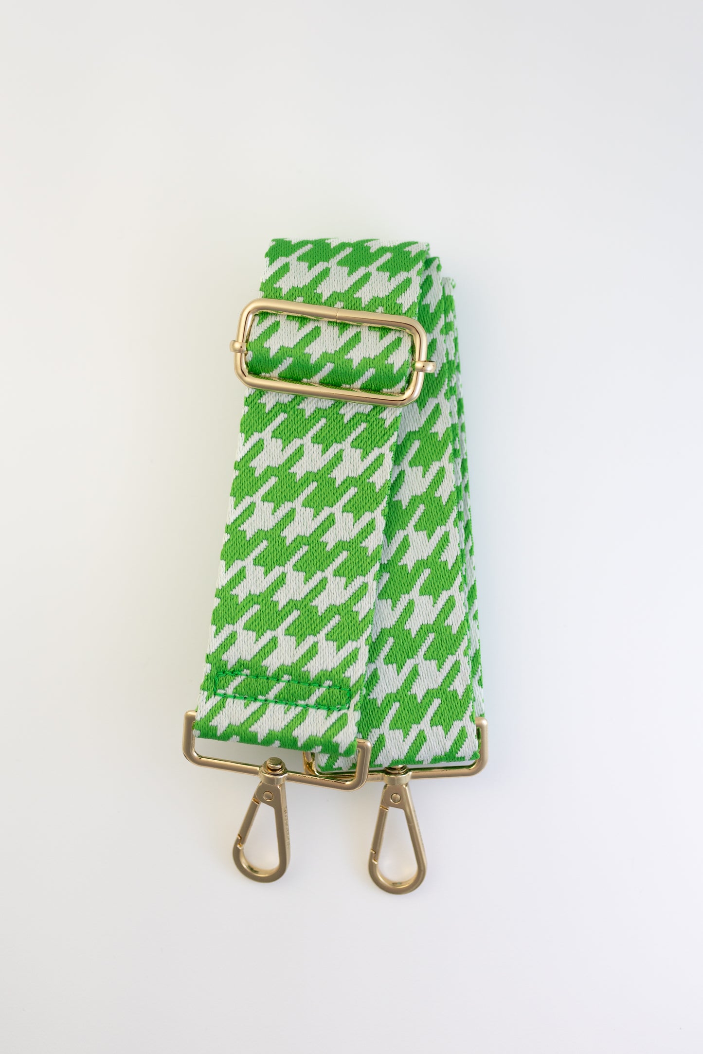 Green and White Houndstooth Strap