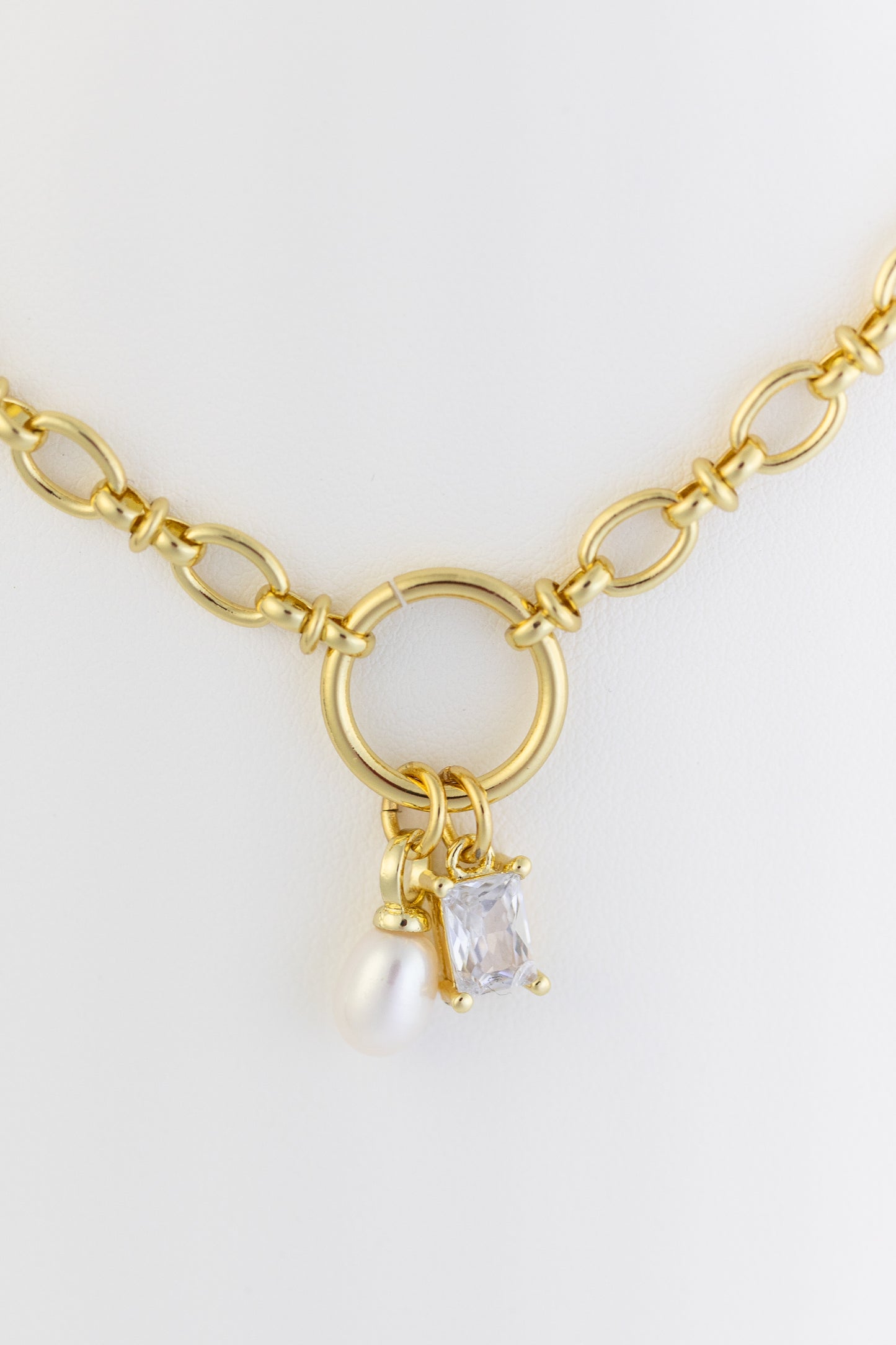 Diamond Pearl Pendant Chain Necklace