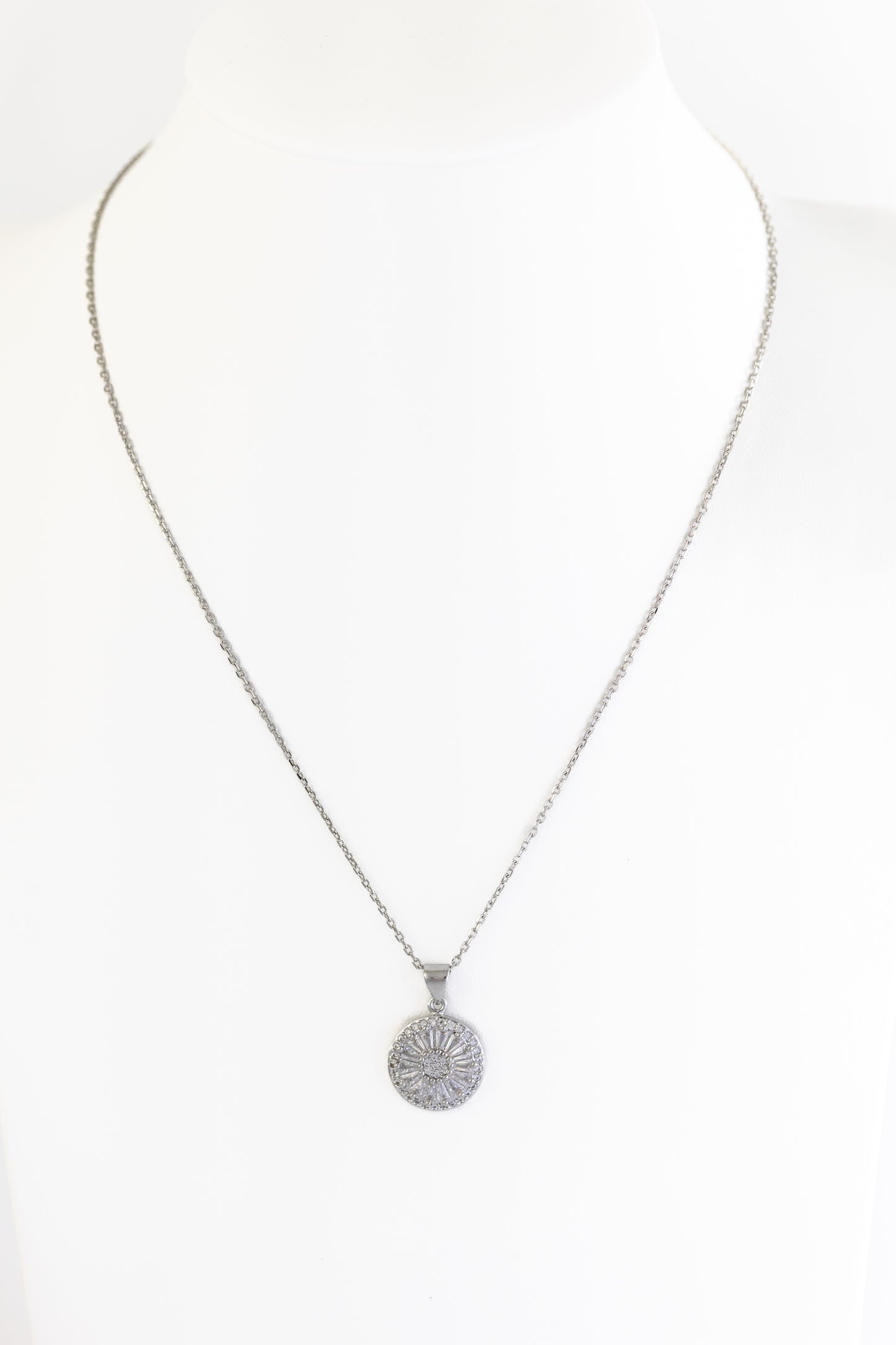 Antique Silver Crystal Necklace