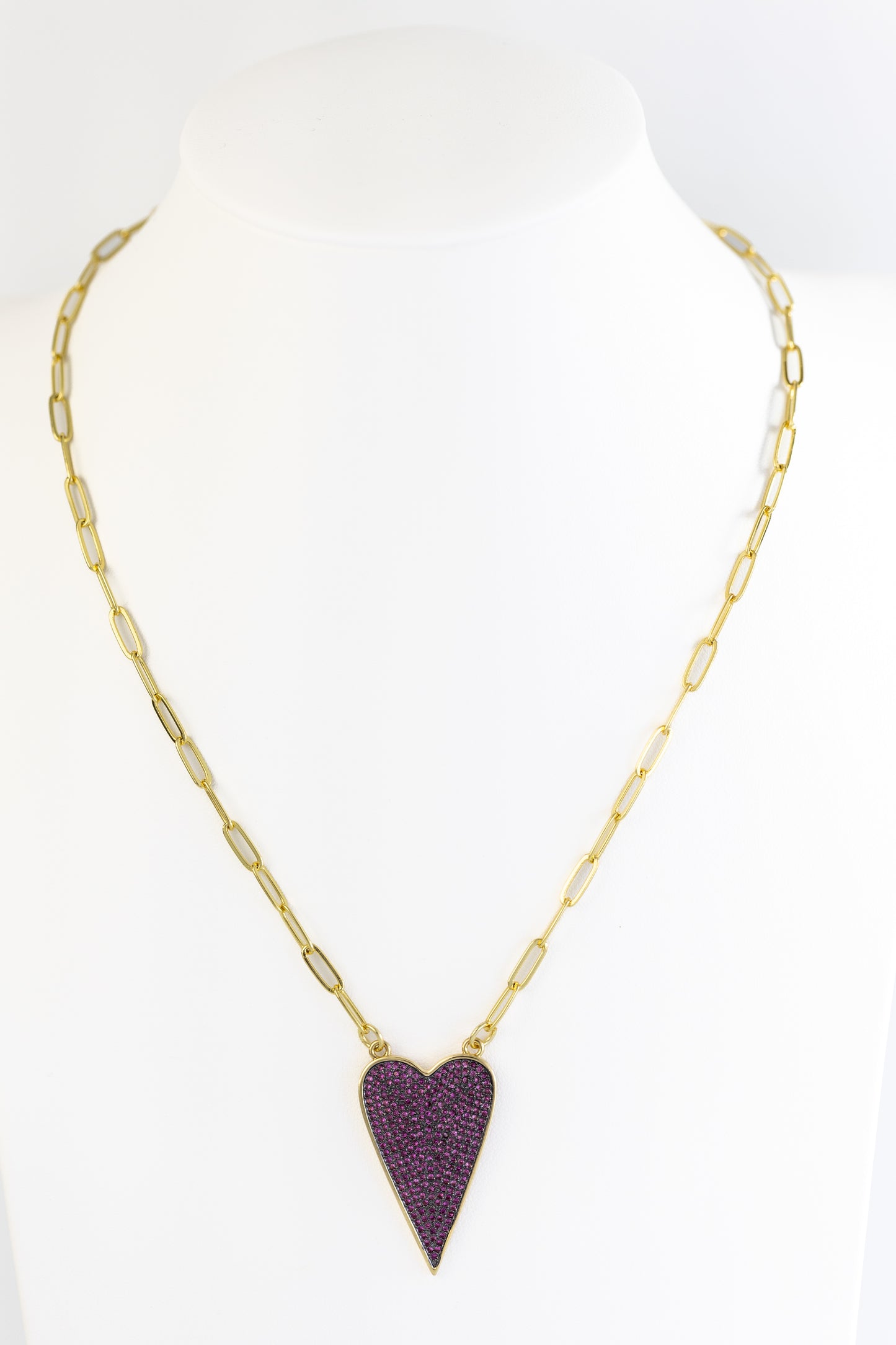 Jumbo Heart Necklace Pink