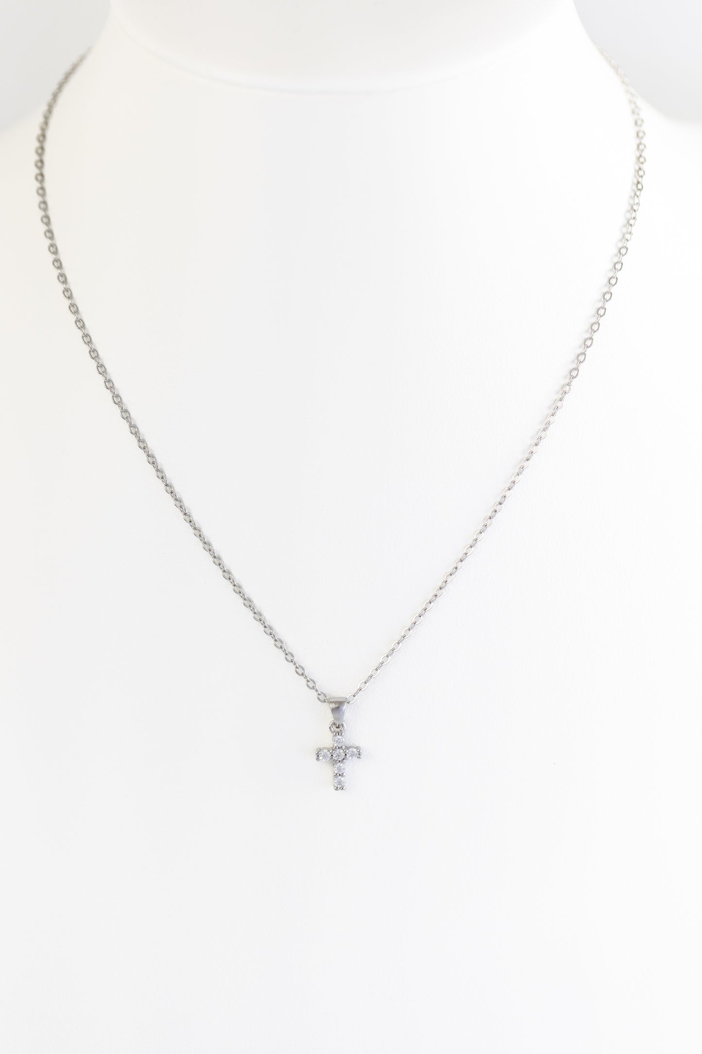 Mini Cross Necklace Silver