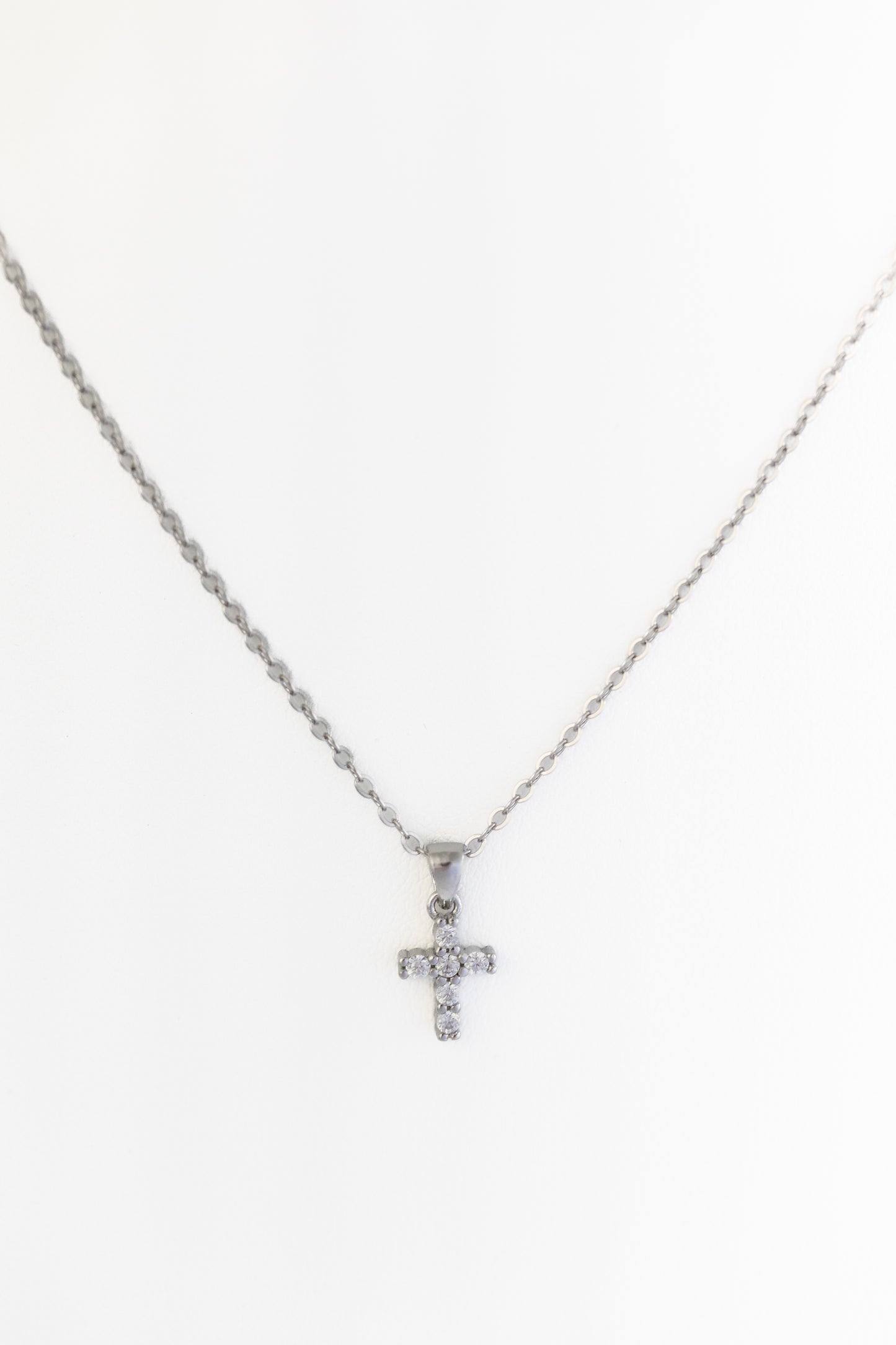 Mini Cross Necklace Silver