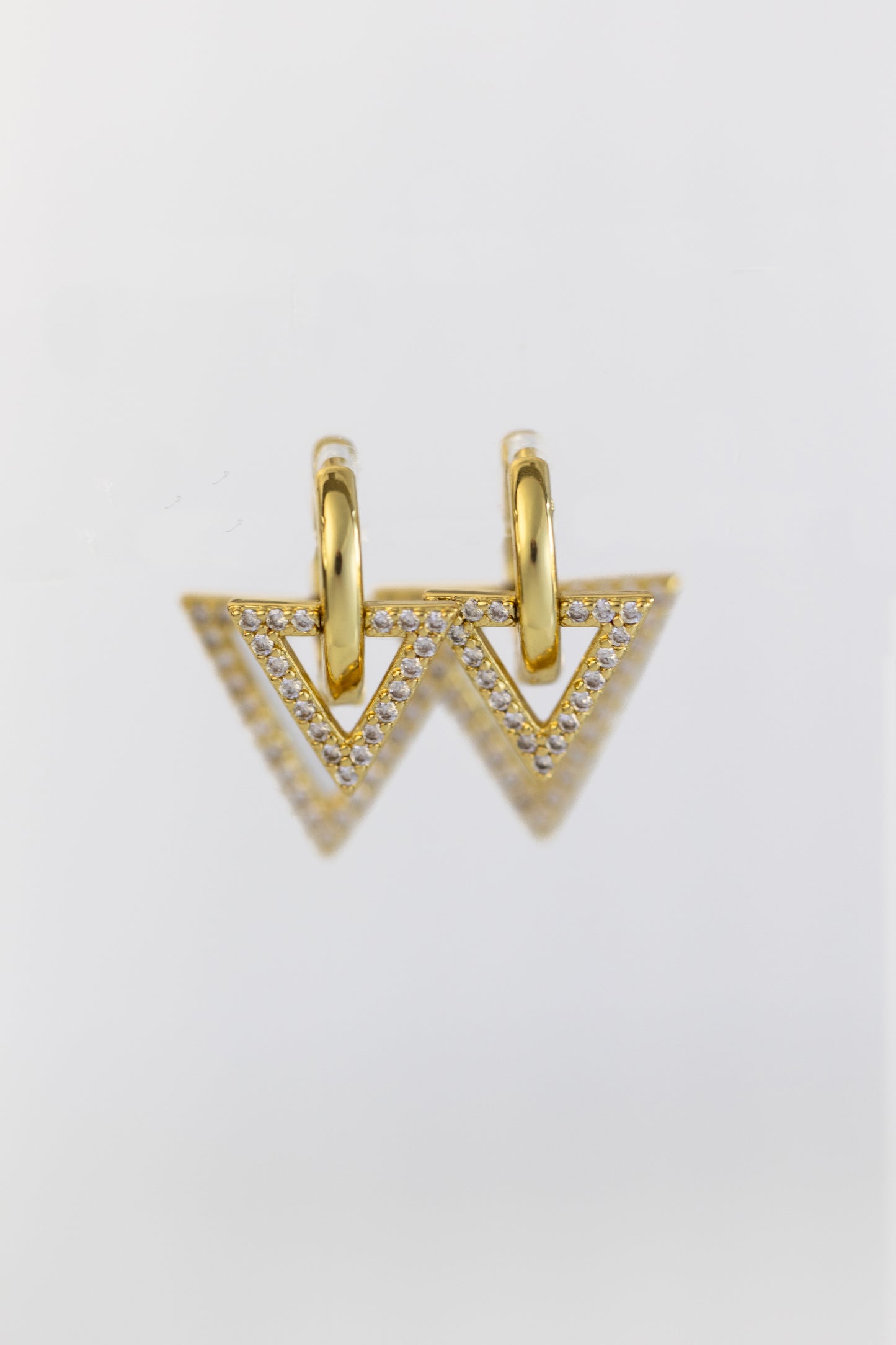 Double Triangle Huggie Earring