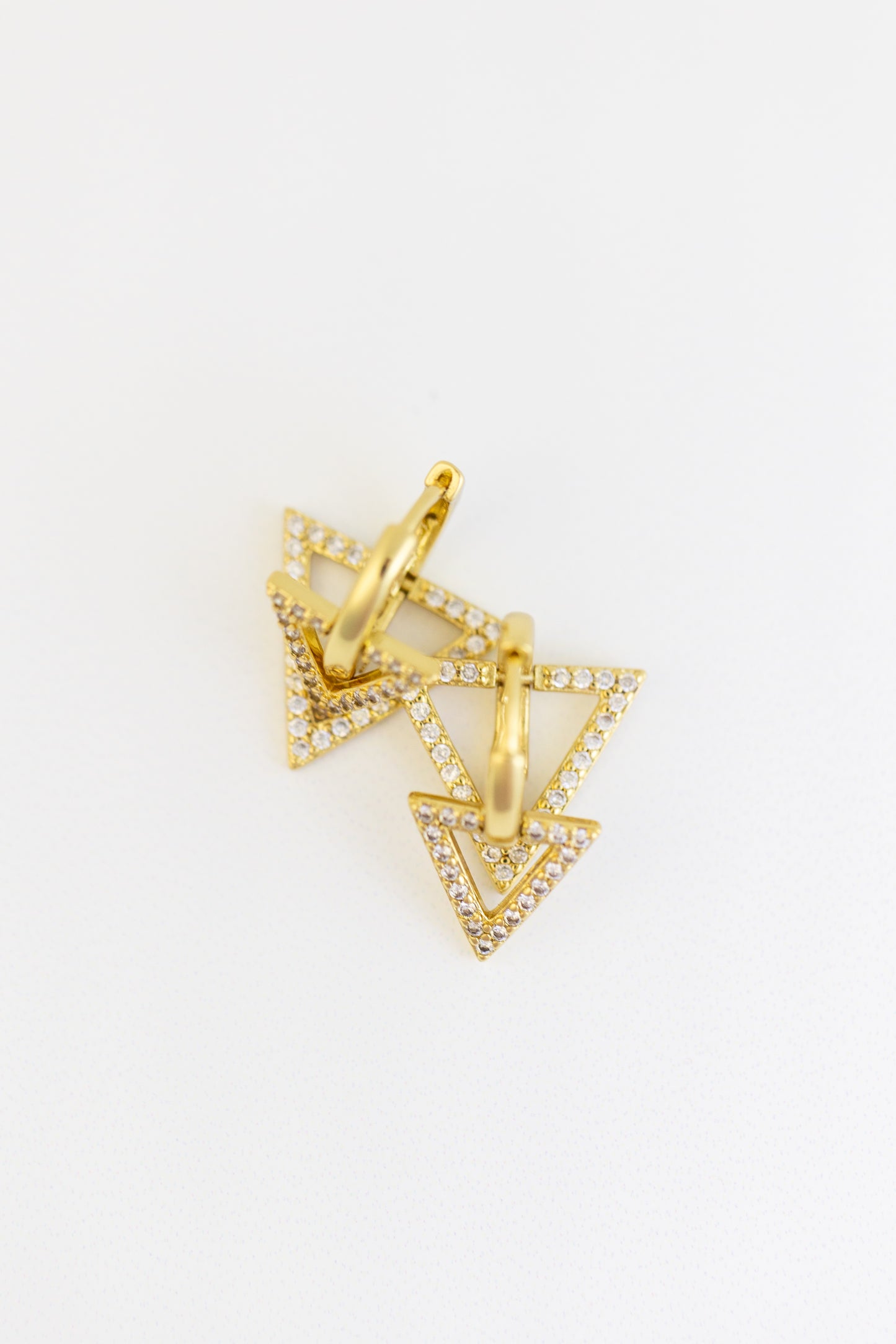 Double Triangle Huggie Earring