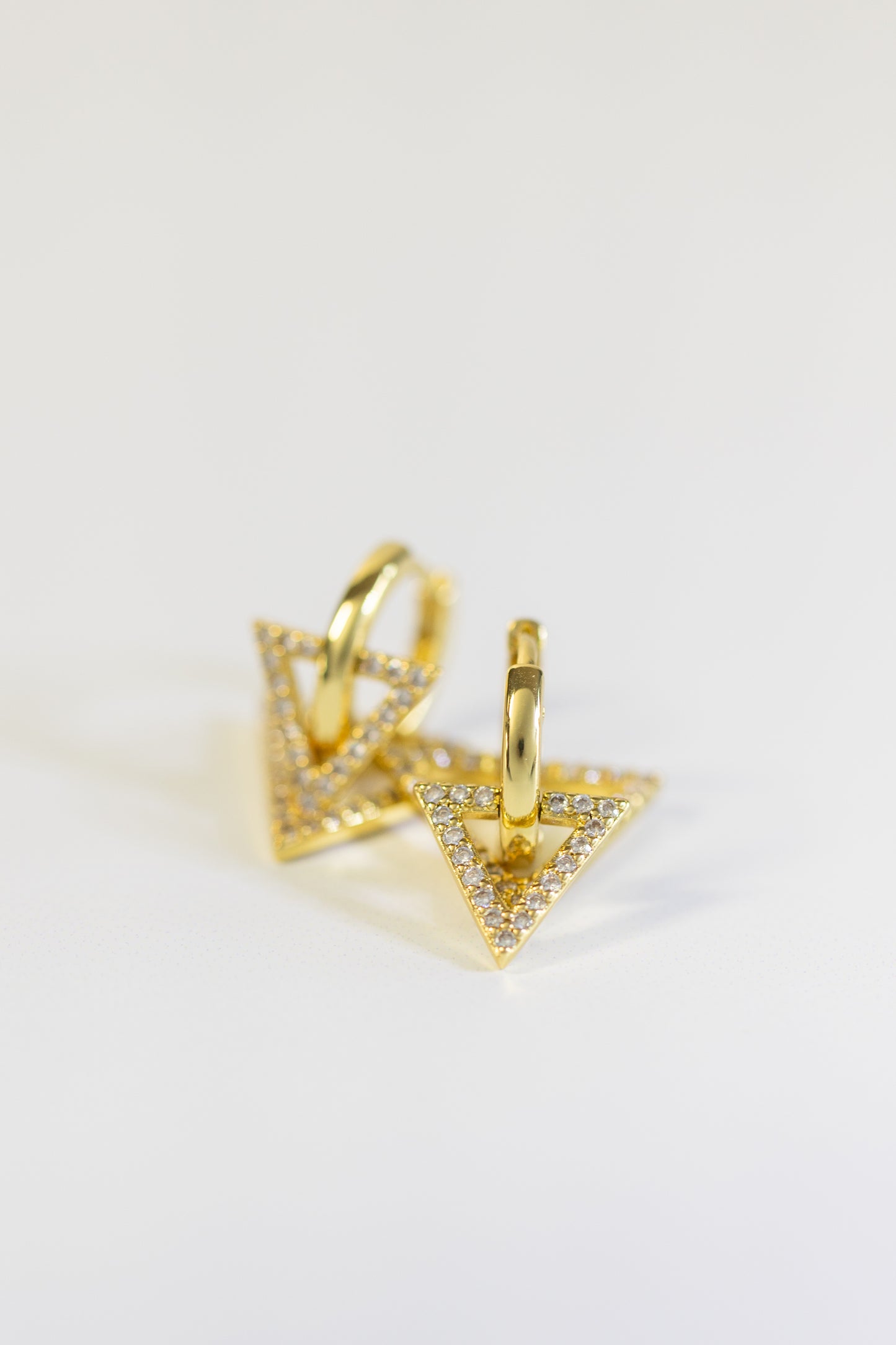 Double Triangle Huggie Earring