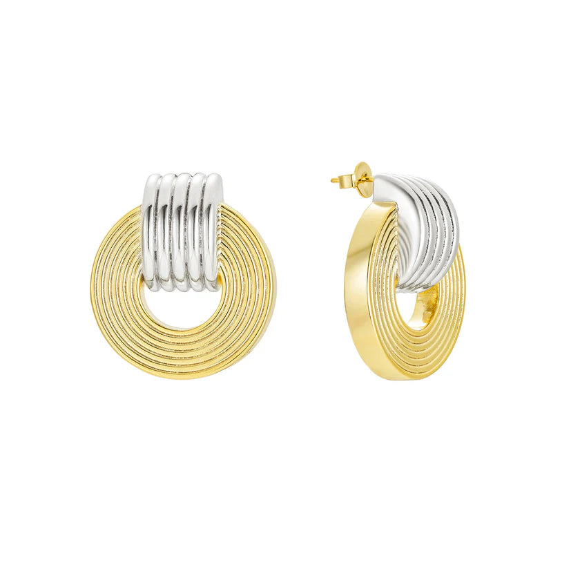 Two Tone Record Earrings