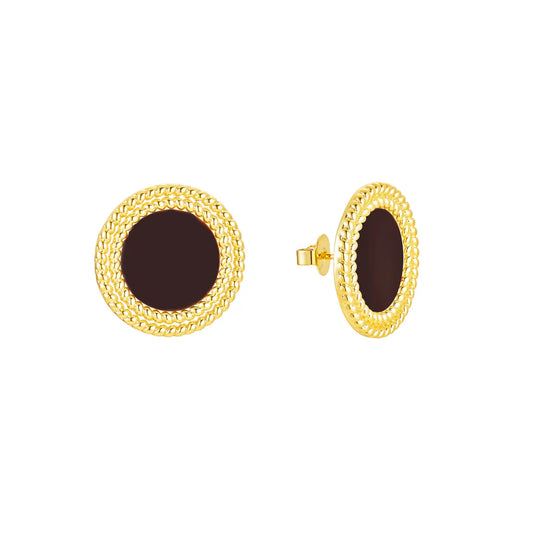 Maroon Rounds Earring