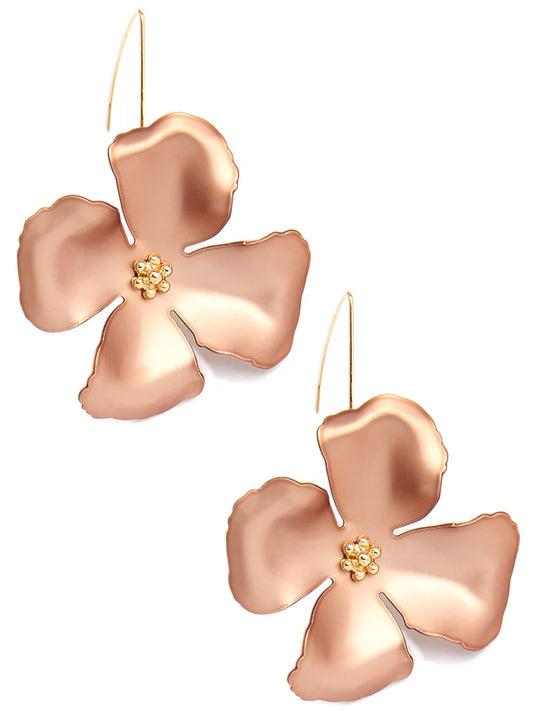 Flower Drop Copper Earring