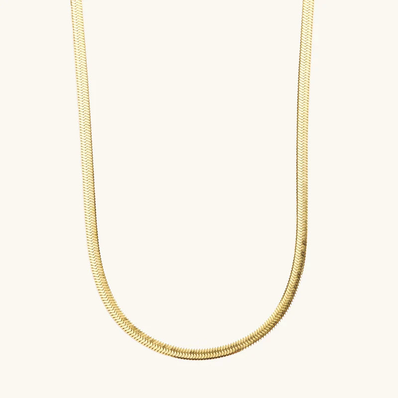 Gold Herringbone Necklace