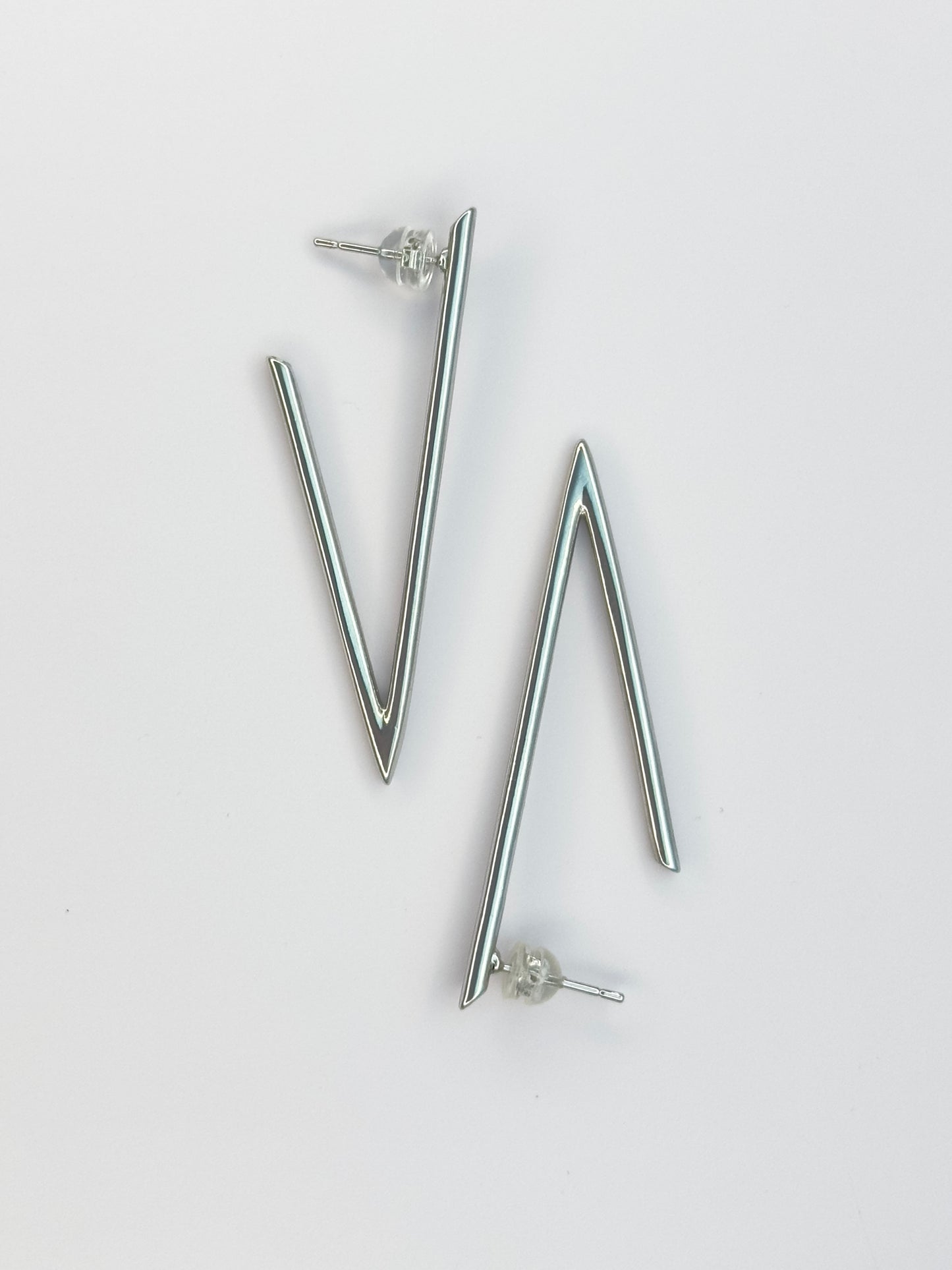 To A Point Silver Earring