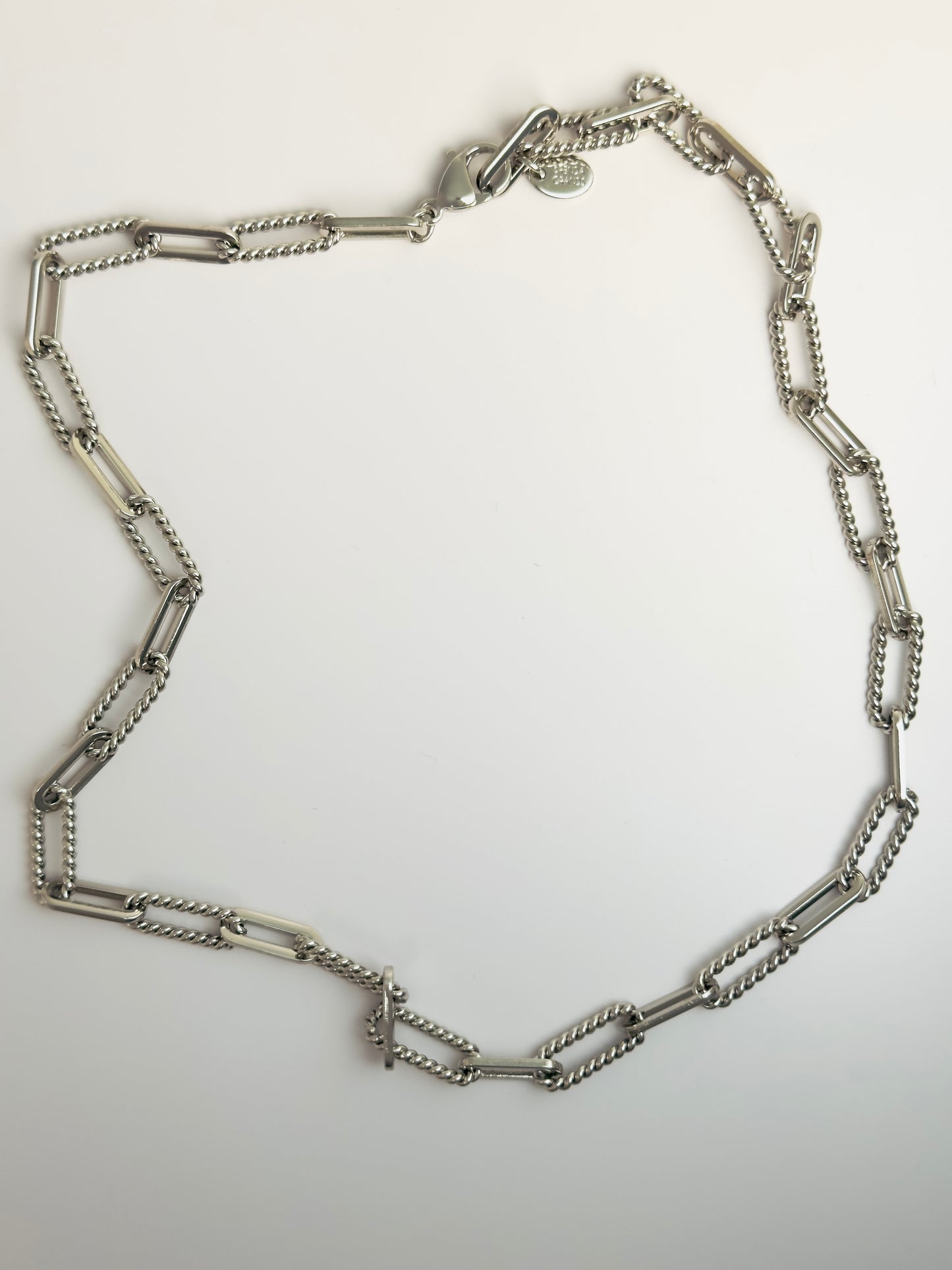 Silver Twisted Links Necklace