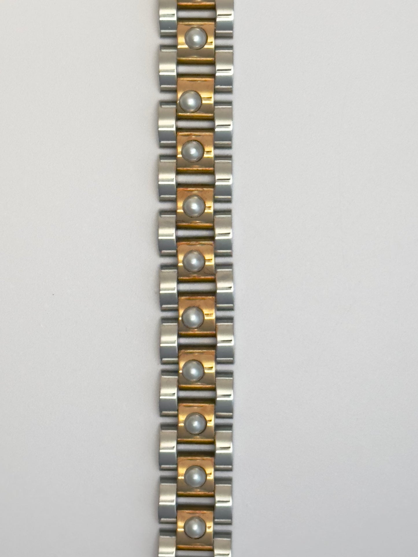 Pearl 2 Toned Watch Band Bracelet