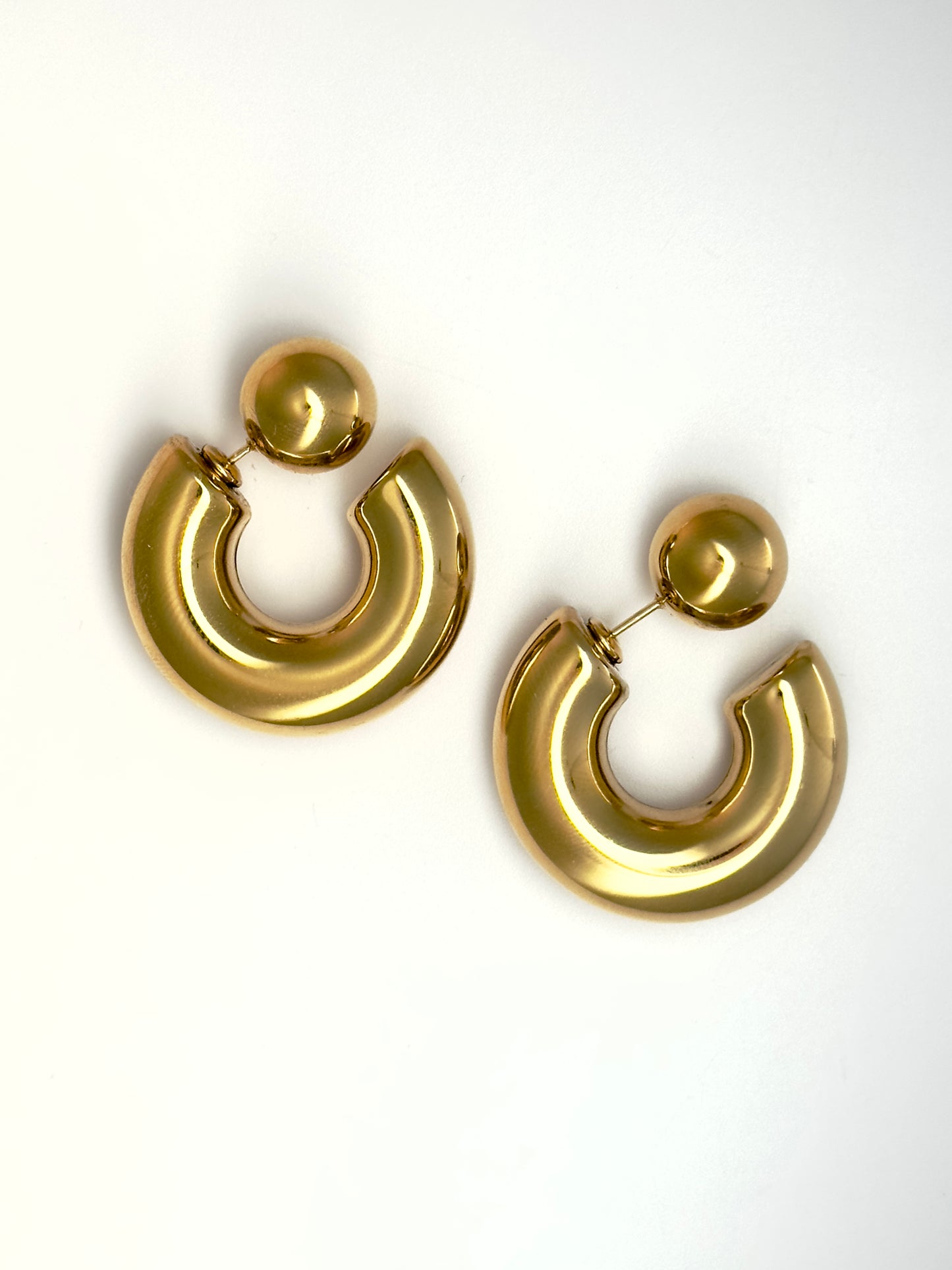 Ball Capped Gold Hoop