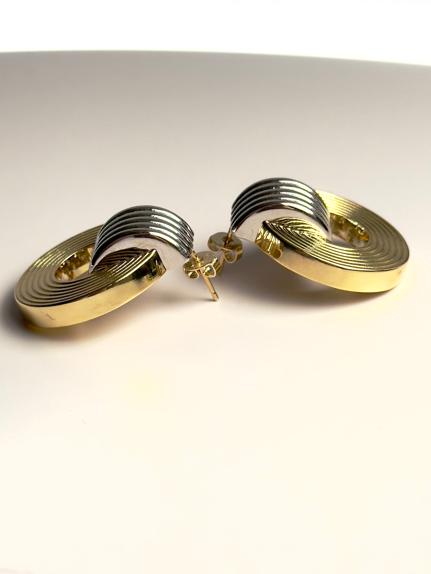 Two Tone Record Earrings