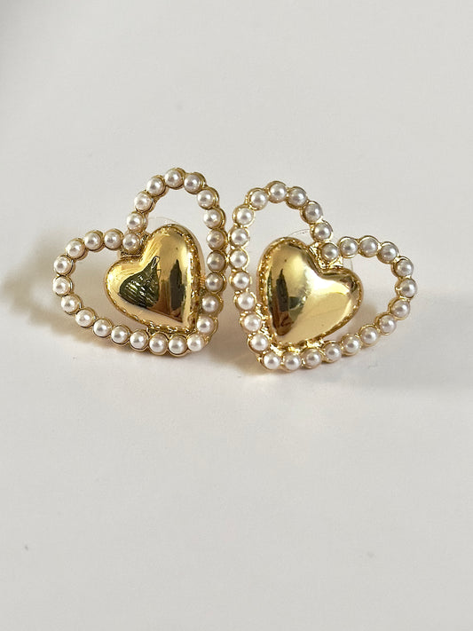 Pearl and Gold Hearts