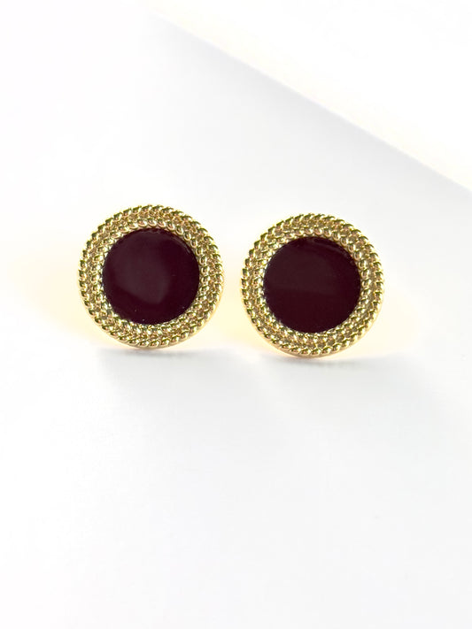 Maroon Rounds Earring