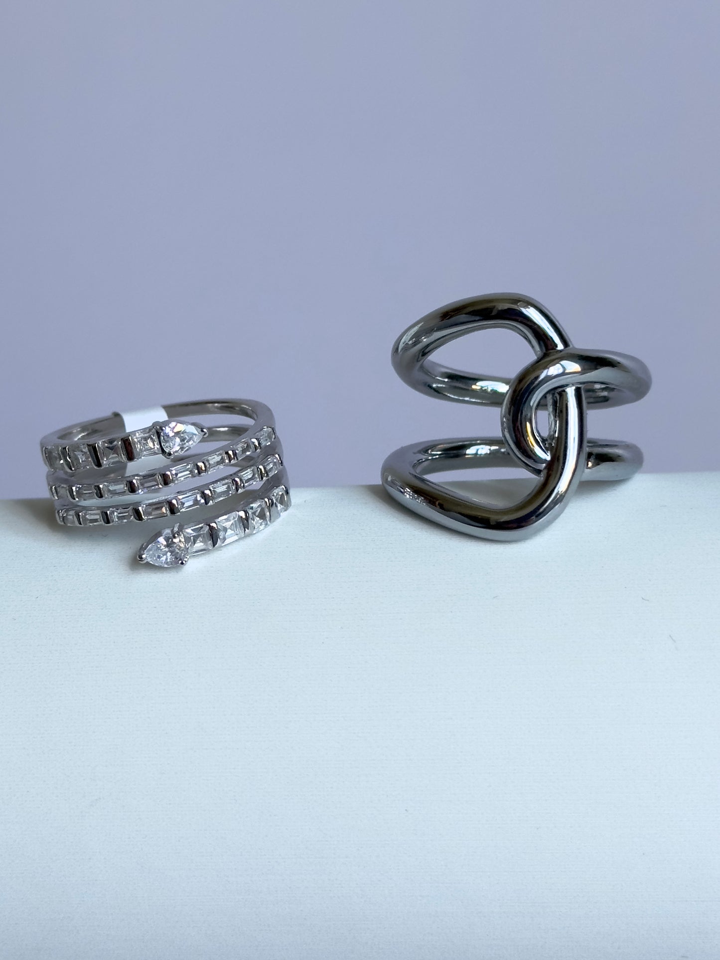 Baguette Wrap Around Silver Ring