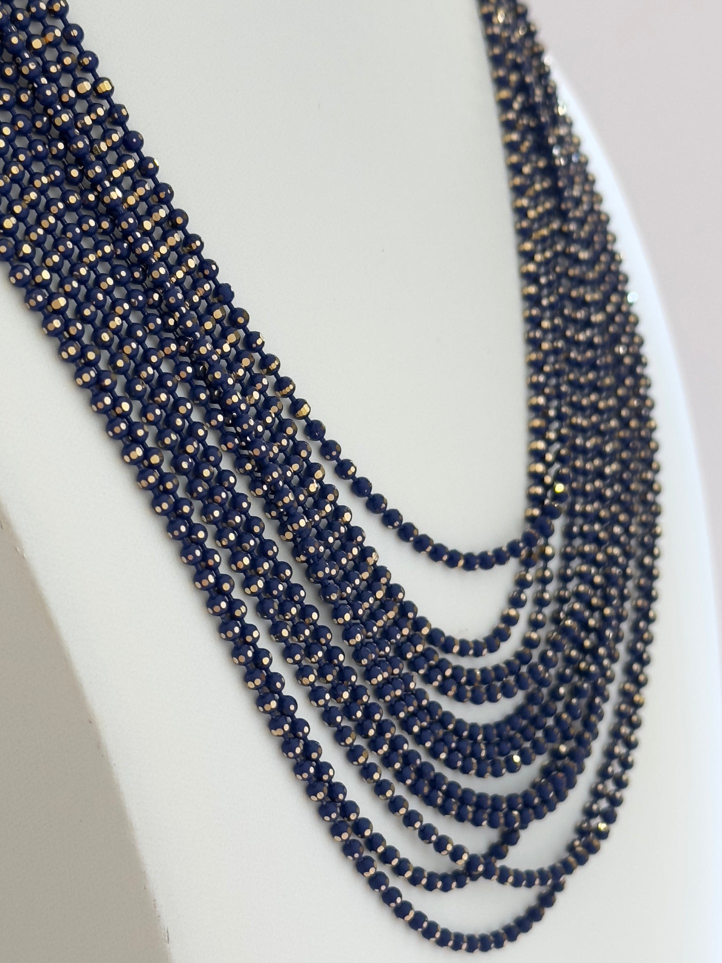 Navy Ball Chain Necklace