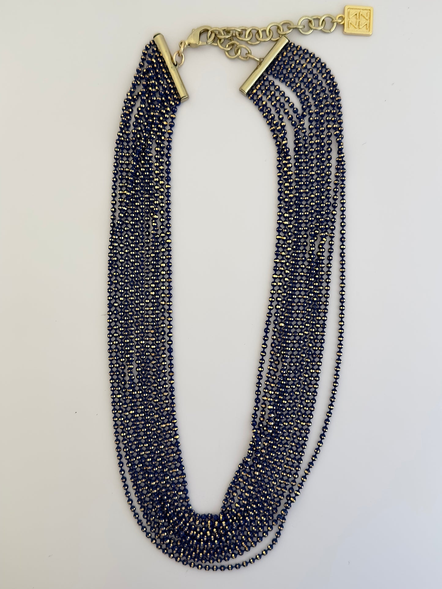 Navy Ball Chain Necklace